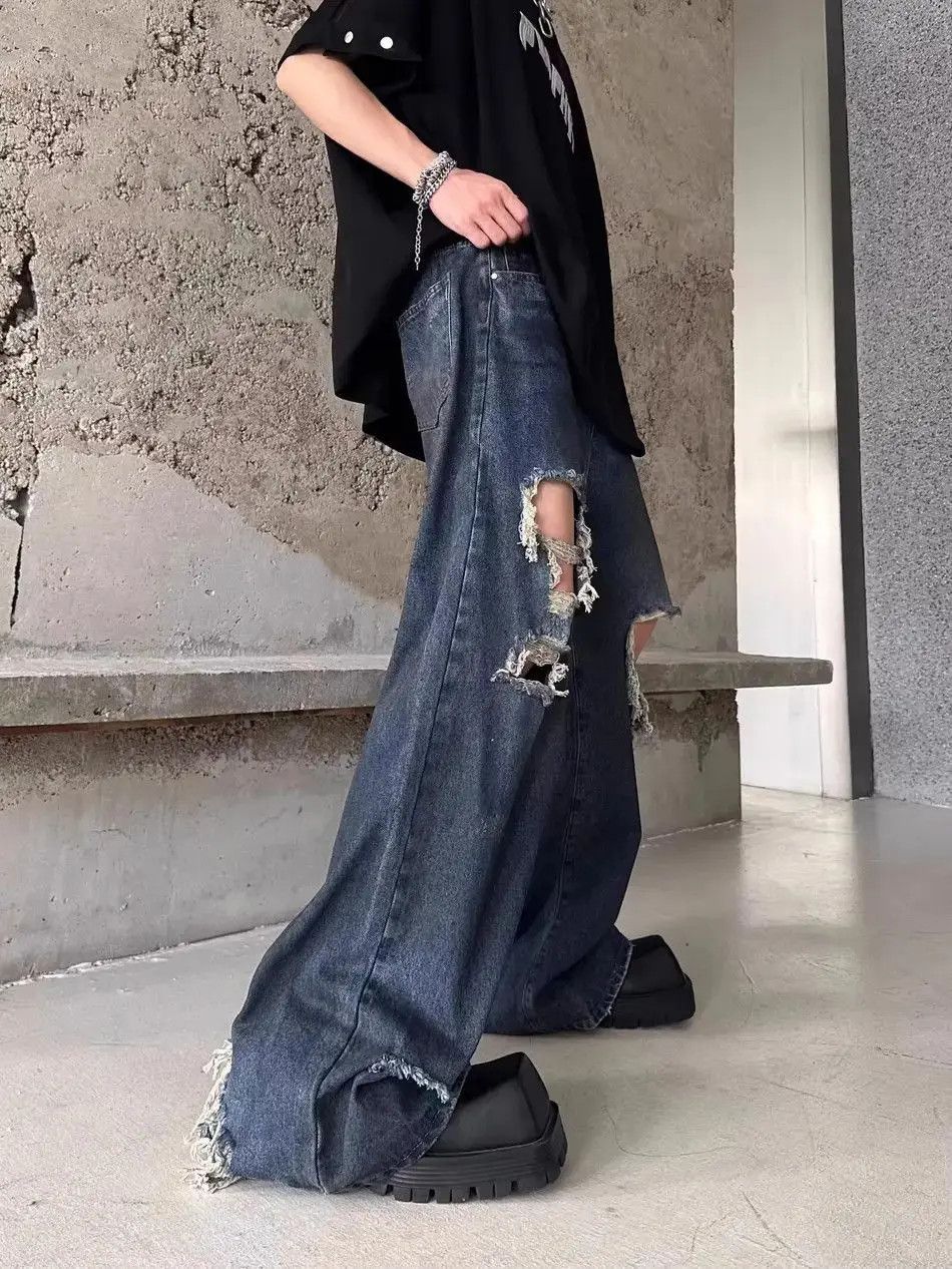 Japanese Brand Retro splashed ink distressed jeans Size US 32 / EU 48 - 3 Thumbnail