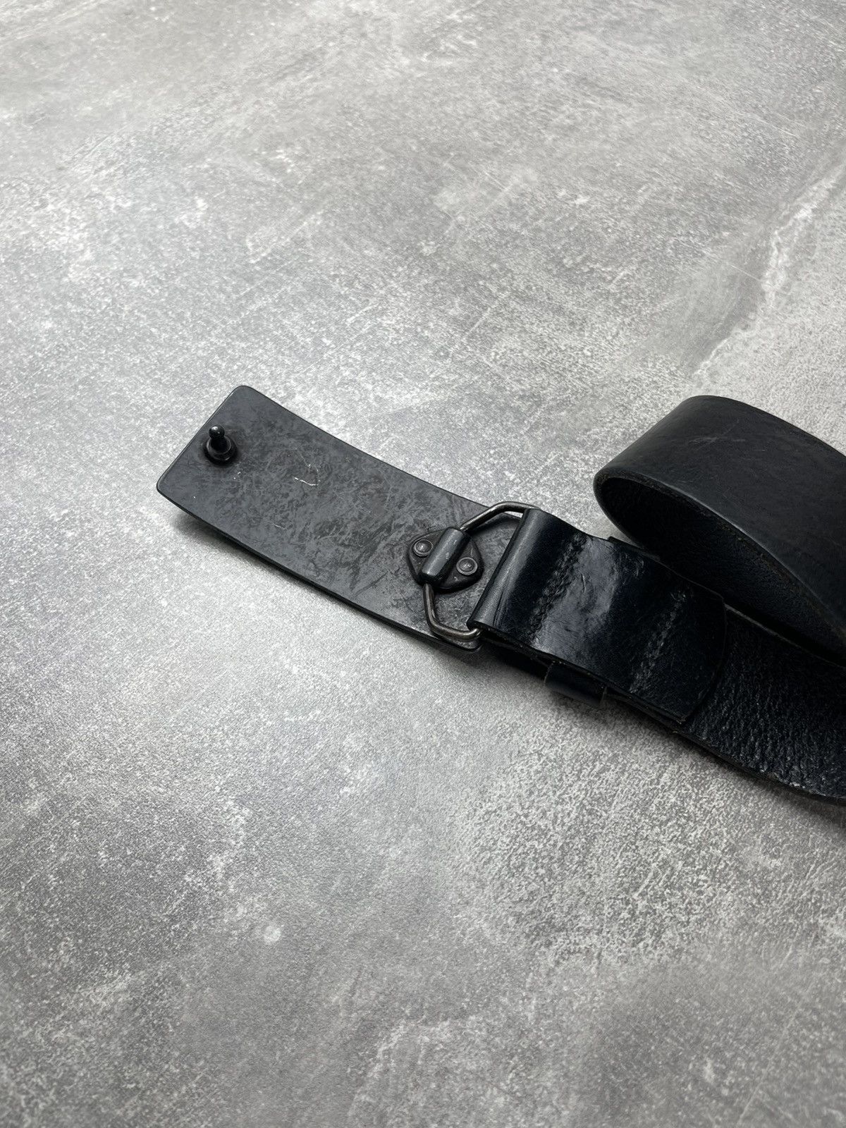 Iceberg Vintage ICE J (Iceberg Jeans) Black Leather Logo Belt Y2K Size ONE SIZE - 5 Thumbnail