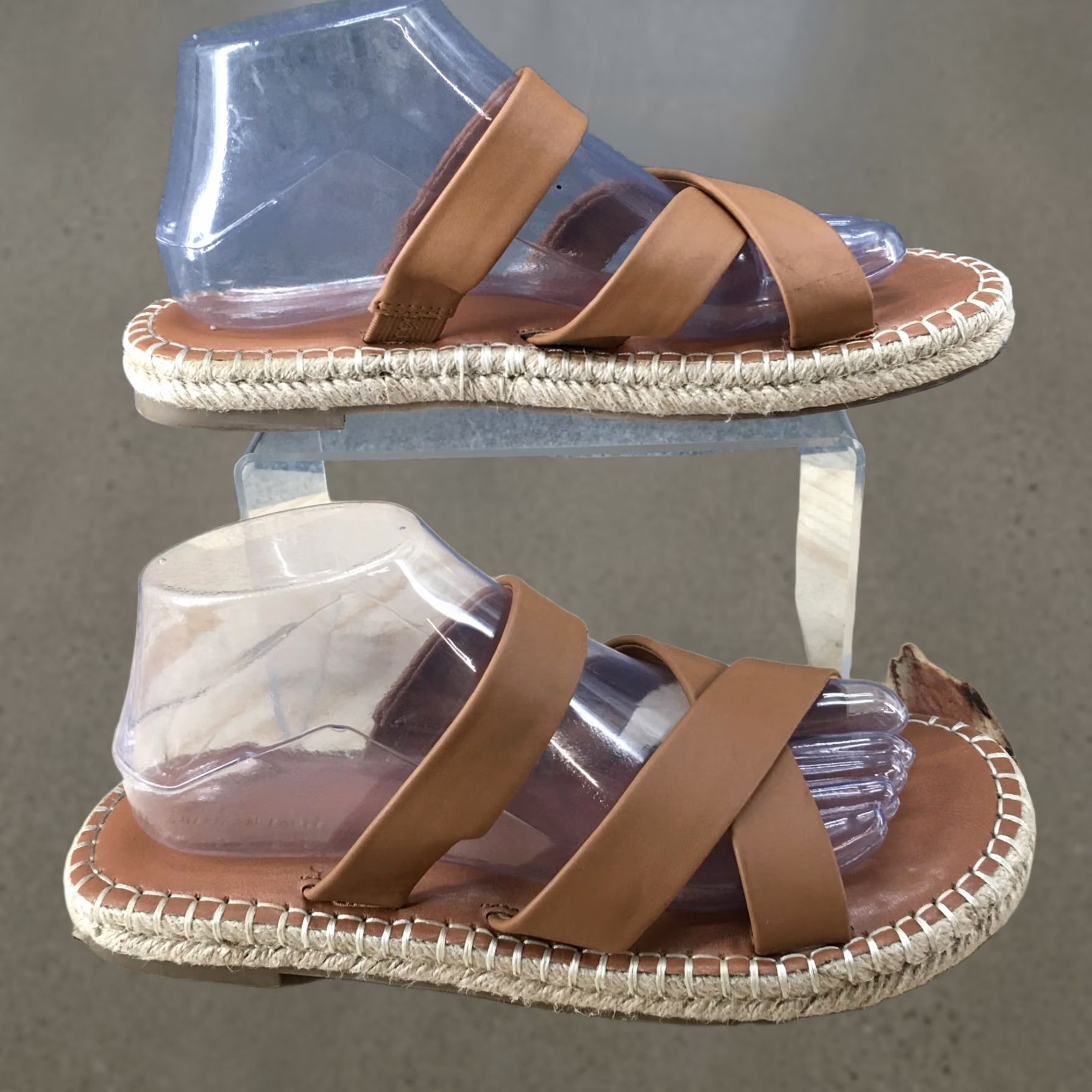Vintage American Eagle Sandals Outfitters 9 Slide Straps Faux Leather Brown Size US 9 / IT 39 - 1 Thumbnail