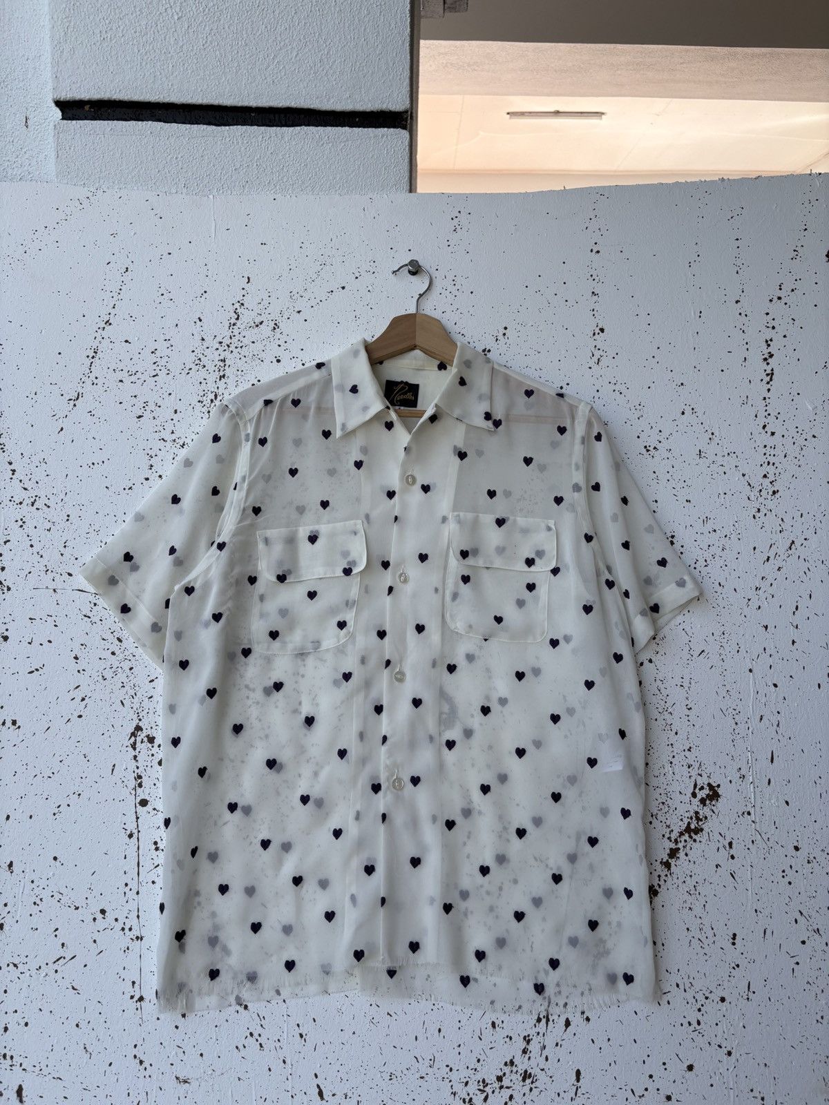 Needles Authentic Needles Heart-pattern Short Sleeve Shirt Nepenthes Size US M / EU 48-50 / 2 - 3 Thumbnail