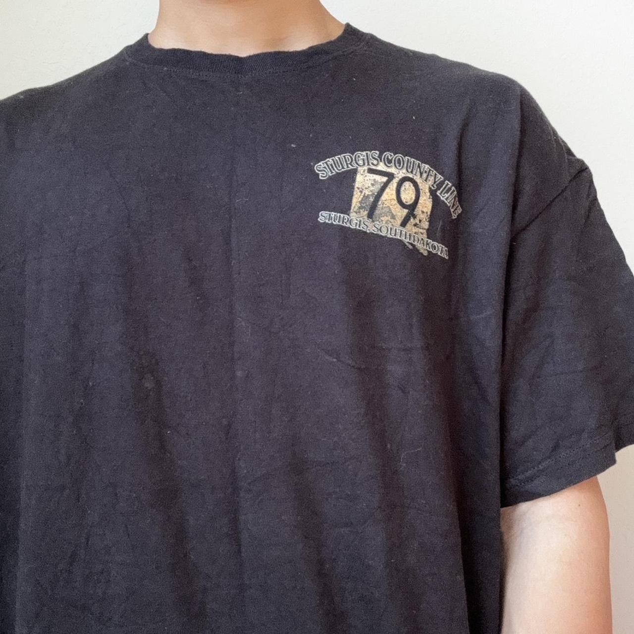 Vintage Vintage Sturgis County Line Graphics Black Tee Shirt Size US XL / EU 56 / 4 - 4 Thumbnail