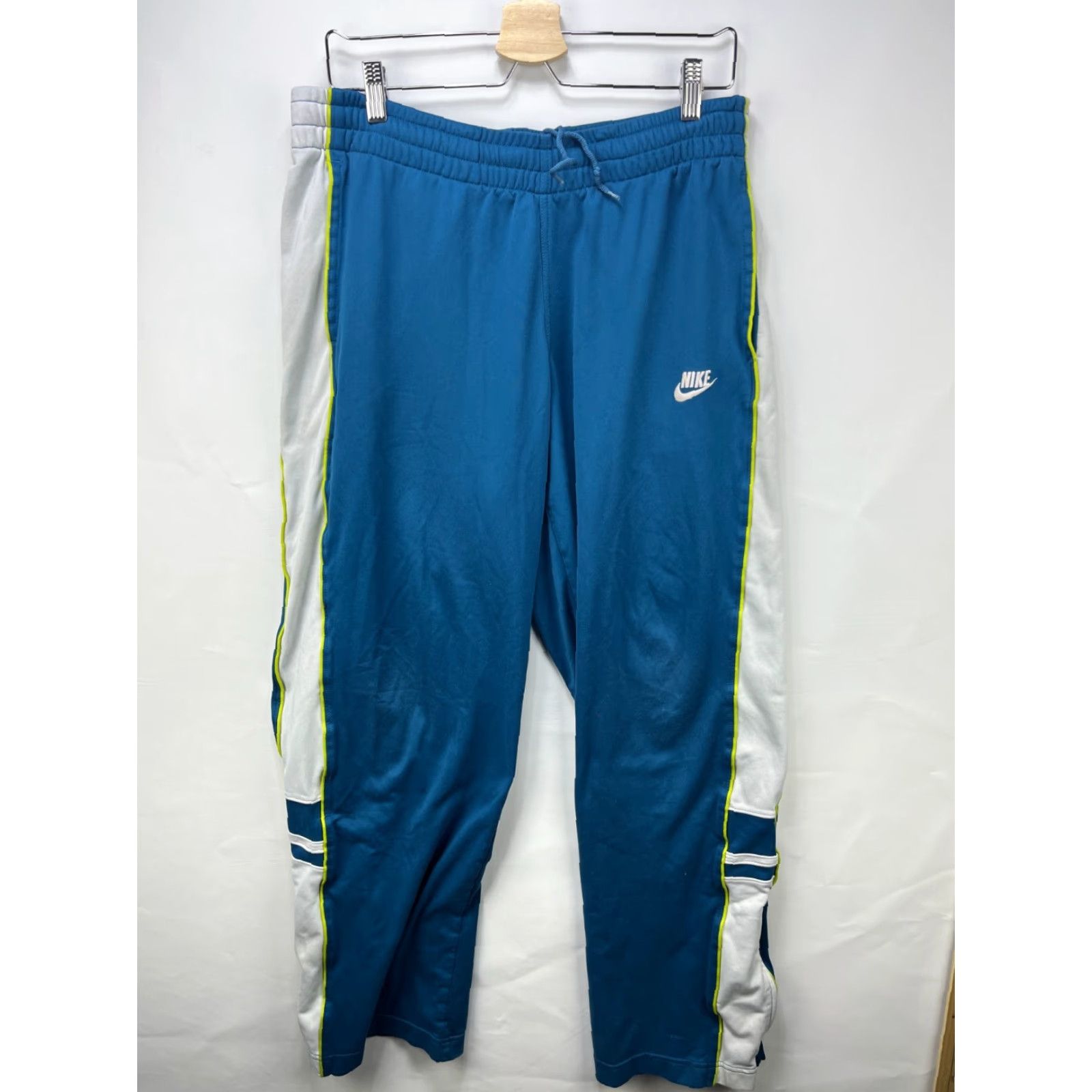 Nike VINTAGE Nike Baggy Track Pants Men L Blue Track Pants Mens Size US 33 - 2 Thumbnail