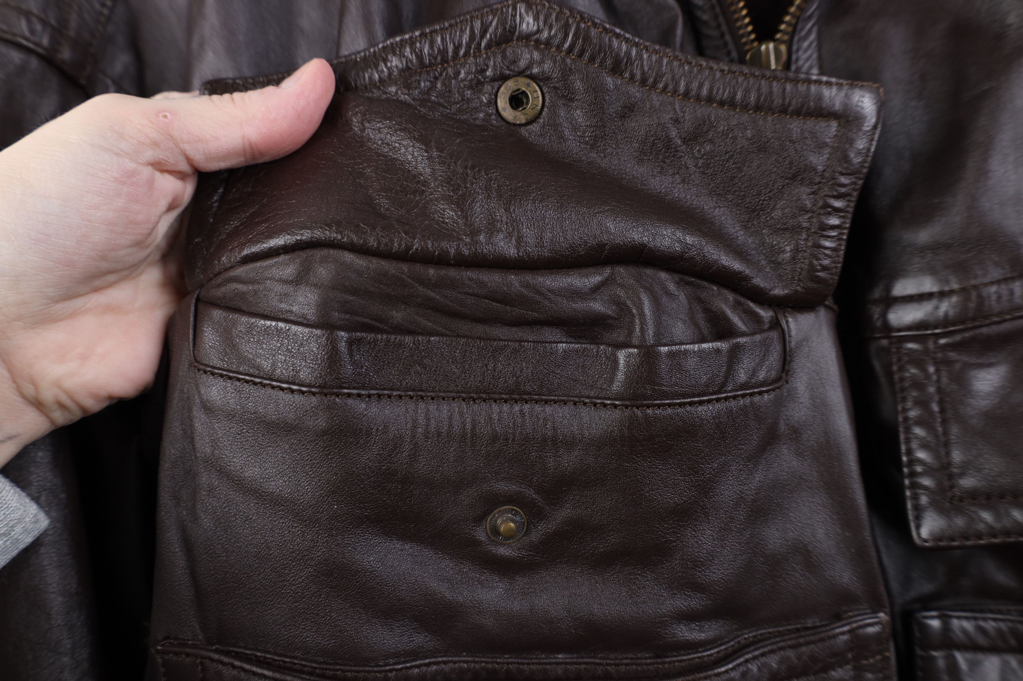 Vintage Vintage 90s Streetwear Quilted Leather Bomber Jacket Brown Size US M / EU 48-50 / 2 - 5 Thumbnail