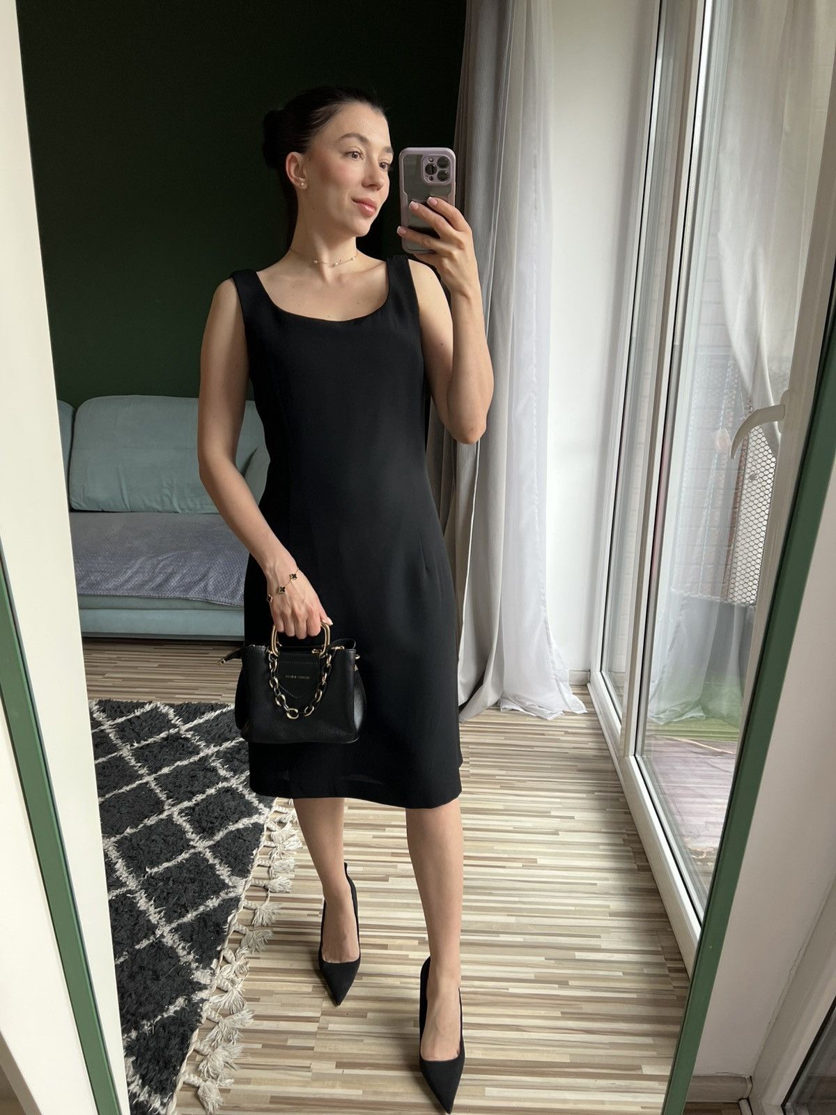 Marella Classic black sleeveless midi dress - Marella 85% wool Size L / US 10 / IT 46 - 1 Thumbnail