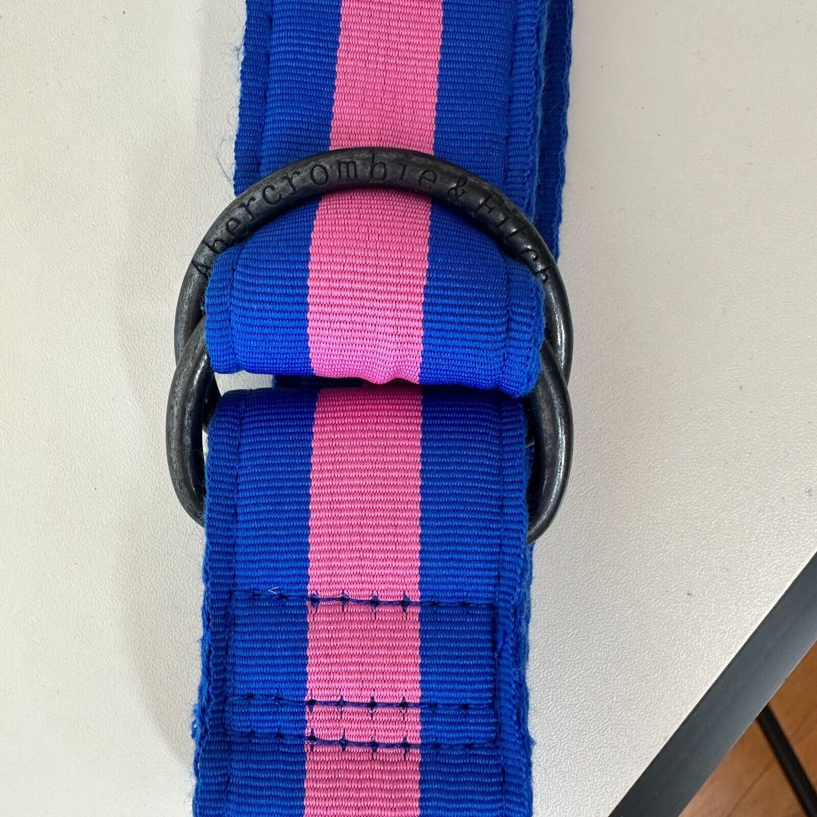 Abercrombie & Fitch Abercrombie & Fitch Pink & Blue Stripe Canvas Belt Strap 28 Size ONE SIZE - 3 Thumbnail