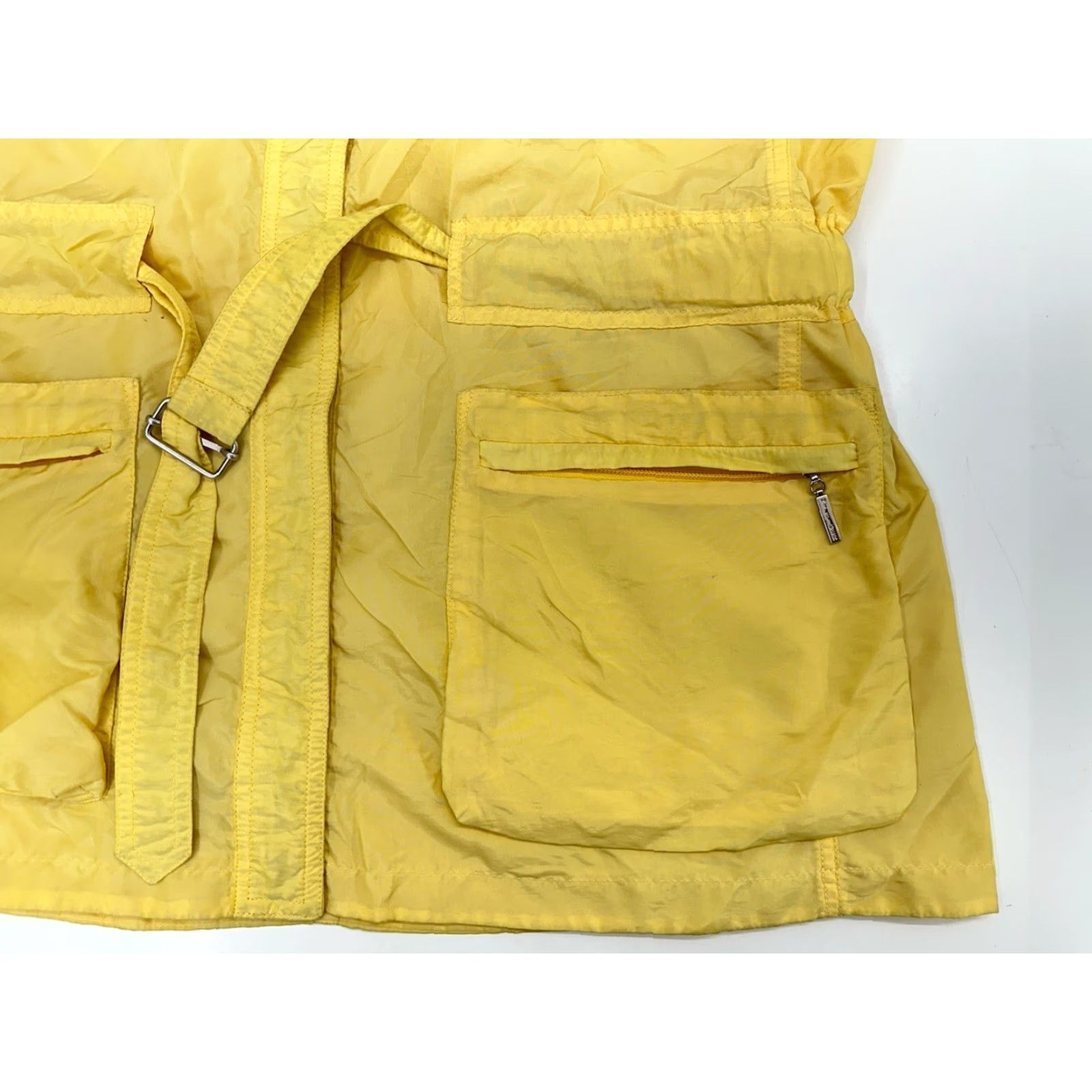 Tommy Hilfiger VINTAGE Tommy Hilfiger Womens Windbreaker Jacket L Yellow Removable Sleeves Zip Up Pockets Full Zip Lightweight Solid Outdoor Size L / US 10 / IT 46 - 5 Thumbnail