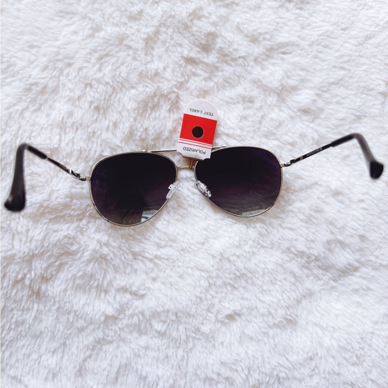 Other Freya Black W/Silver Rim Polarized Aviator Sunglasses Size ONE SIZE - 8 Thumbnail