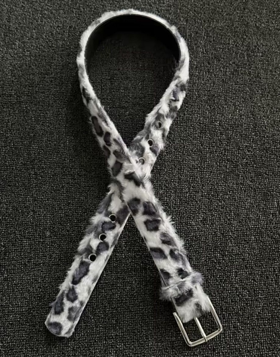 Other Leopard Y2k Fluffy Fur Punk Hip Hop Belt Size ONE SIZE - 3 Thumbnail