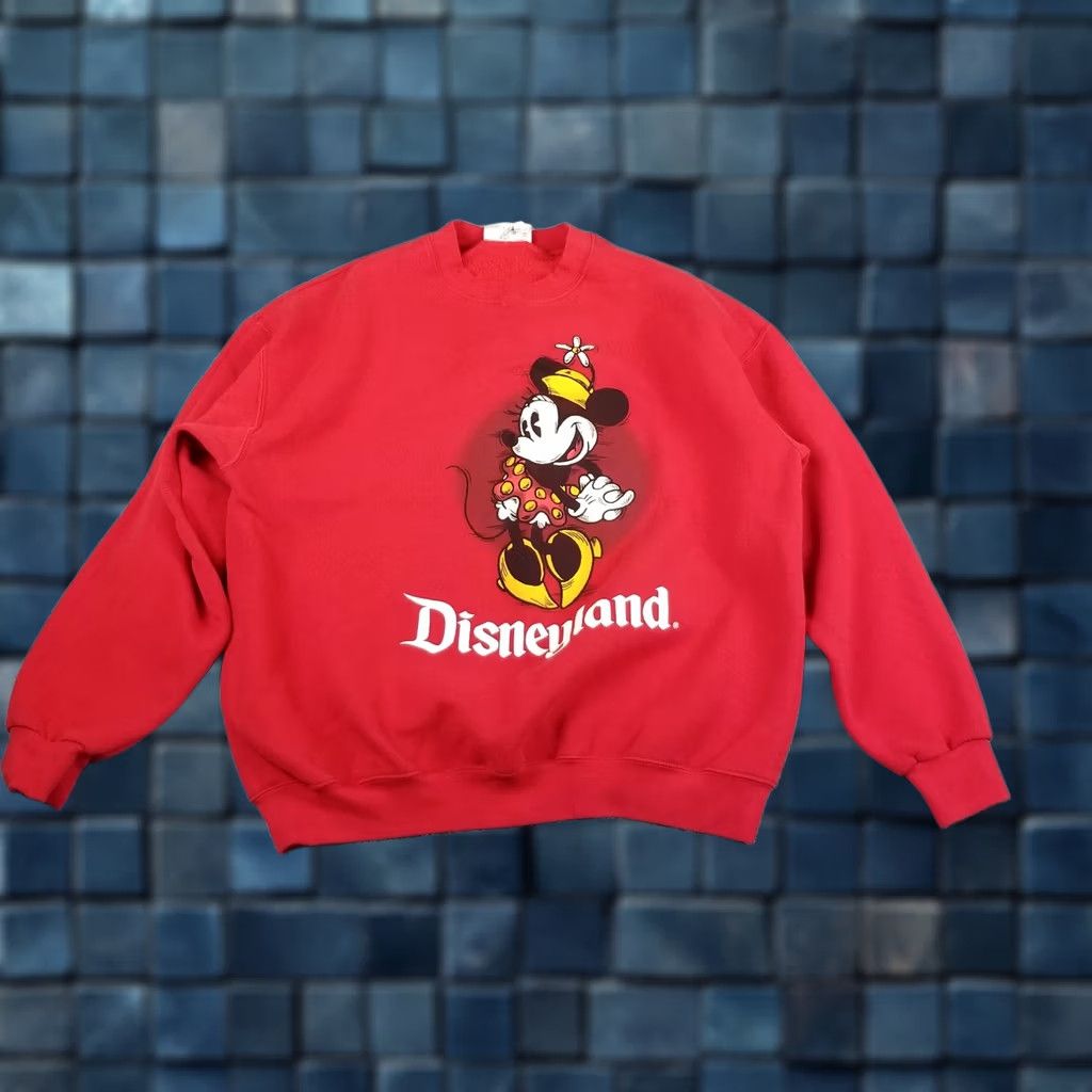 Disney Disney Minnie Mouse Character Sweatshirt XL Red Crewneck Unisex Adults 80s 90s Vintage Cotton Blend Graphic Print Pullover Sweatshirt Size XL / US 12-14 / IT 48-50 - 1 Thumbnail