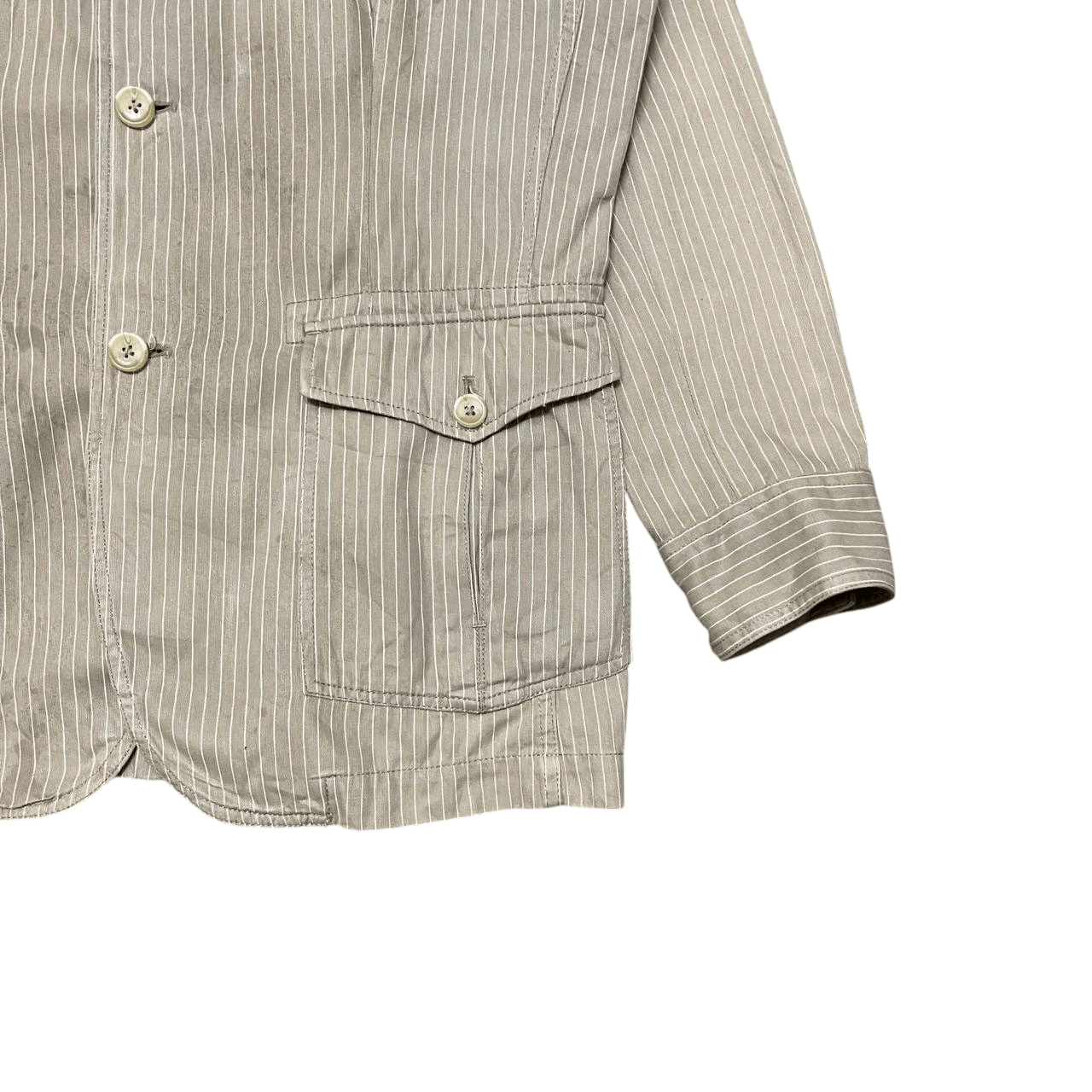 Kansai Yamamoto Vintage Kansai Jeans Chore Hickory Striped Jacket Size US L / EU 52-54 / 3 - 4 Thumbnail