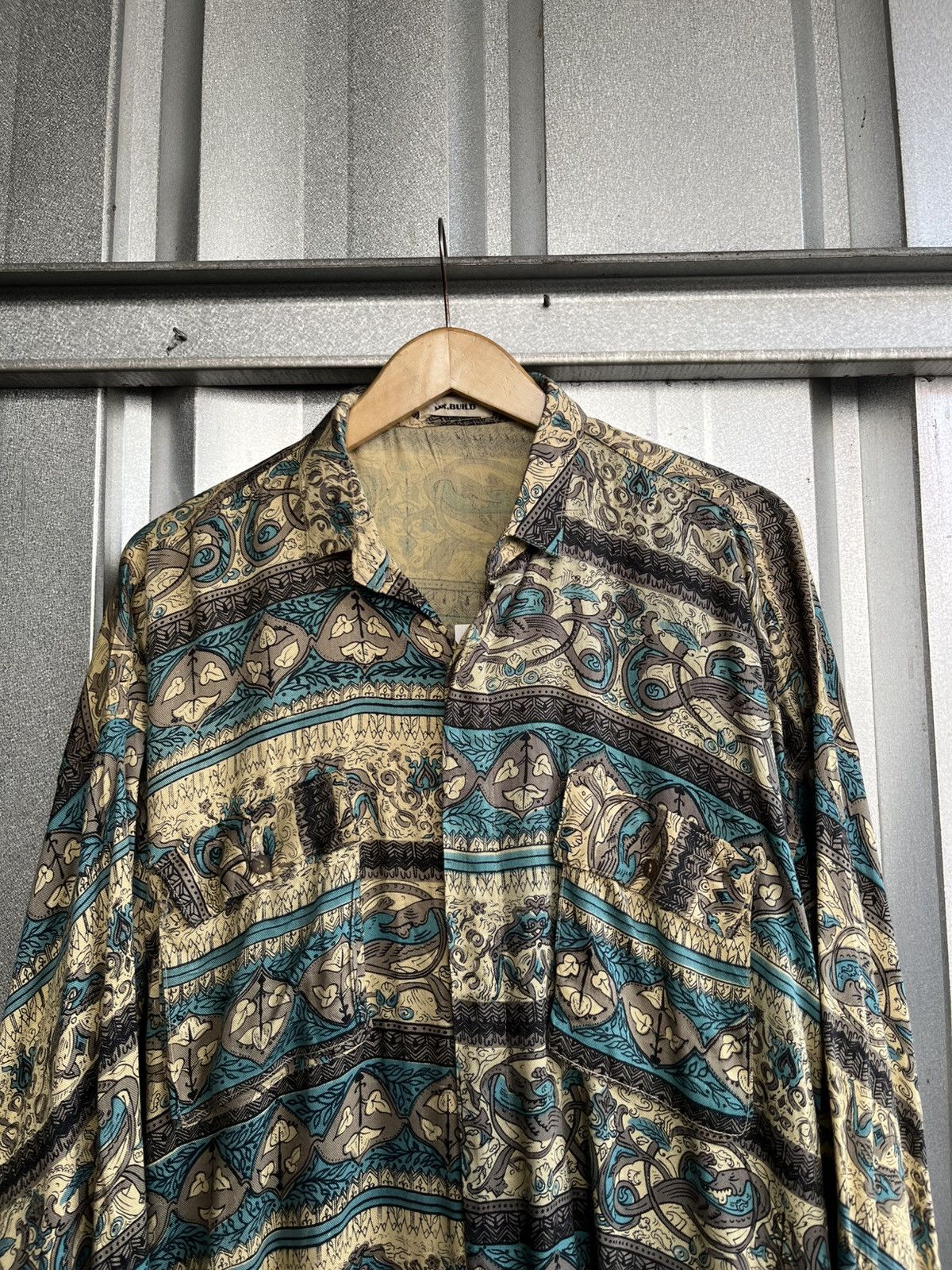 Mr. Gentleman Batik double pocket 3d pattern shirt wood button Size US XXL / EU 58 / 5 - 2 Thumbnail