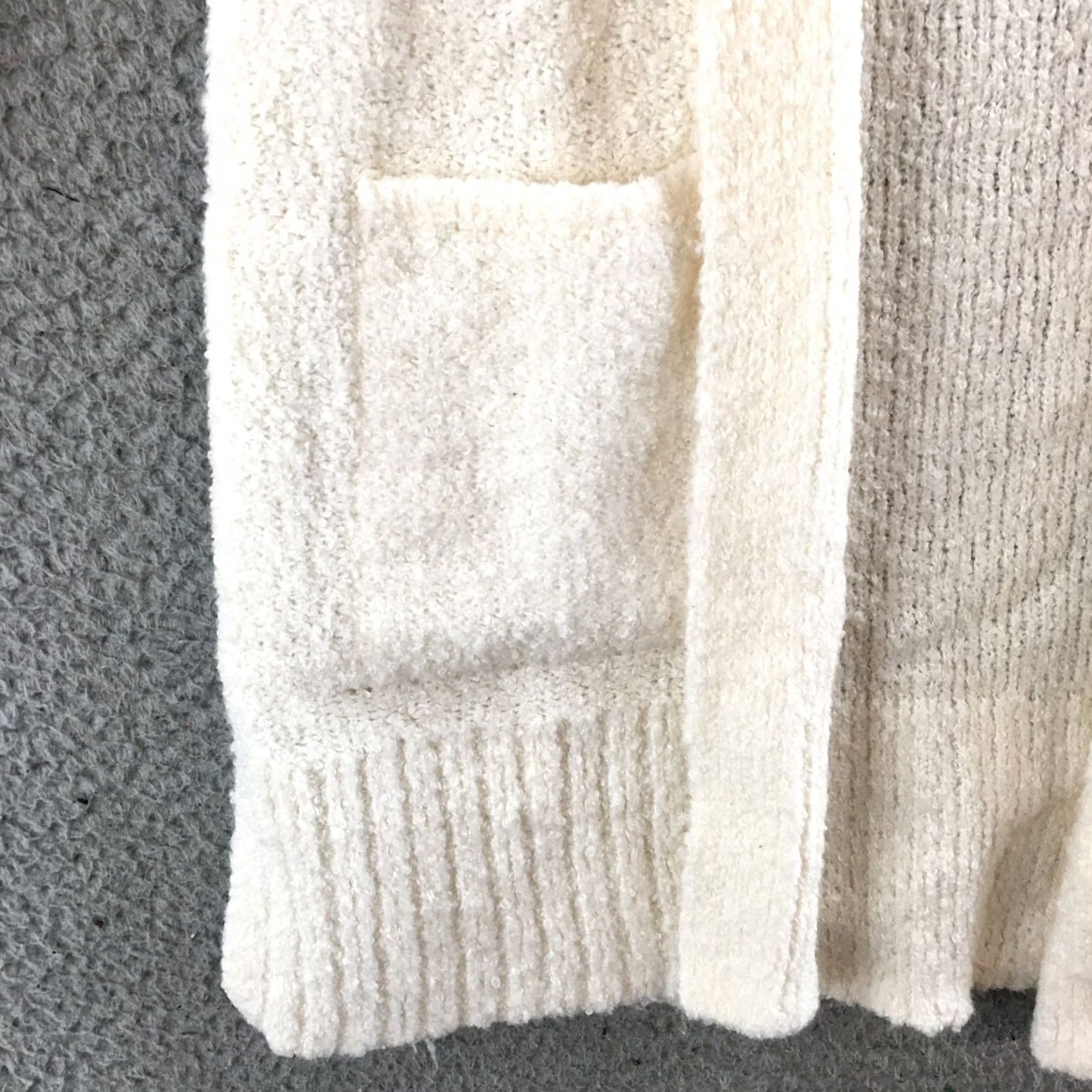 Old Navy Old Navy Cardigan Womens S Ivory Open Front Long Sleeve Knit Sweater Pockets Size S / US 4 / IT 40 - 4 Thumbnail