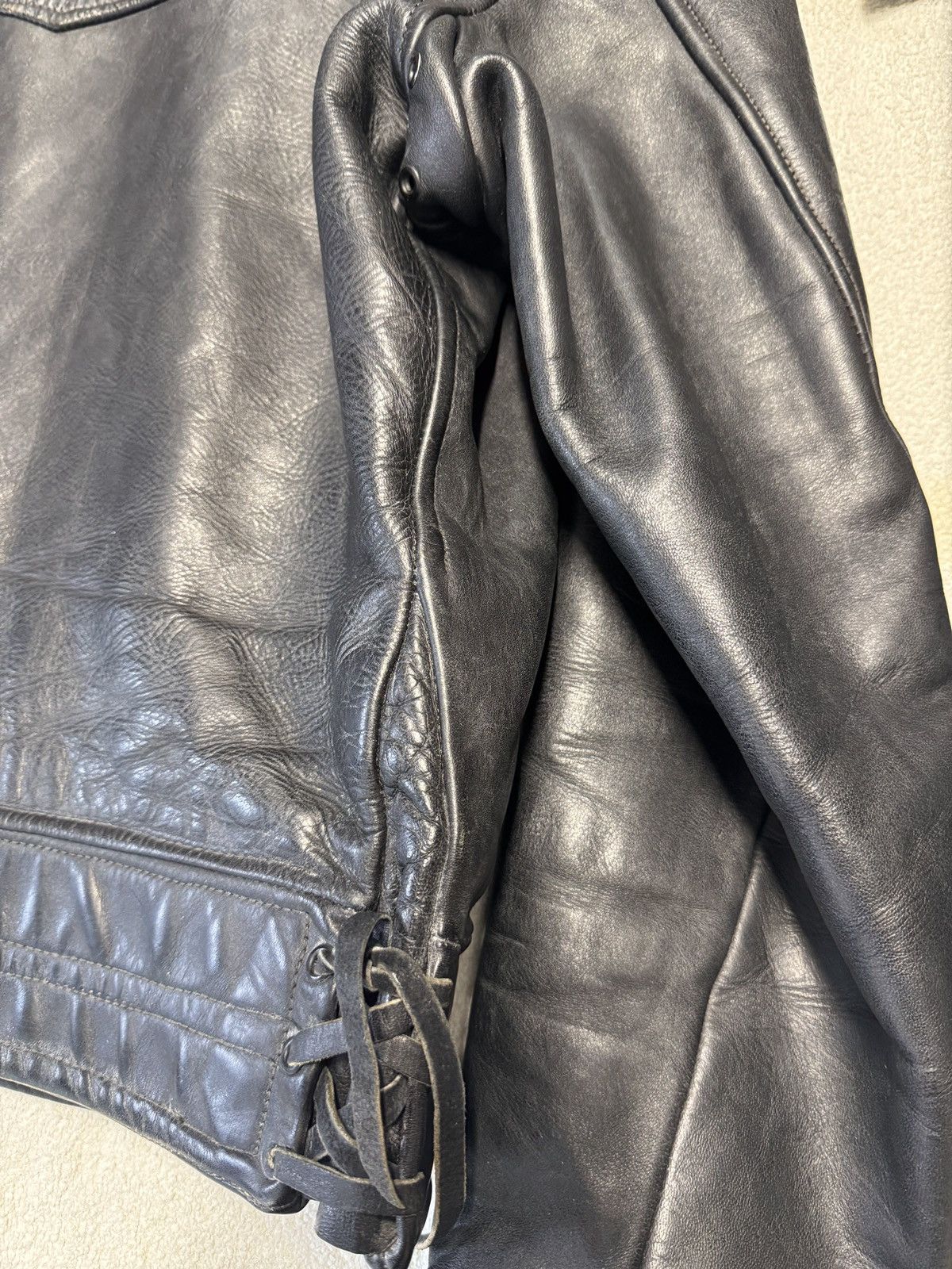 Vintage Rare 40's "Star Glove" Cal Crown Zips Leather Jacket 40 US Size US L / EU 52-54 / 3 - 3 Thumbnail