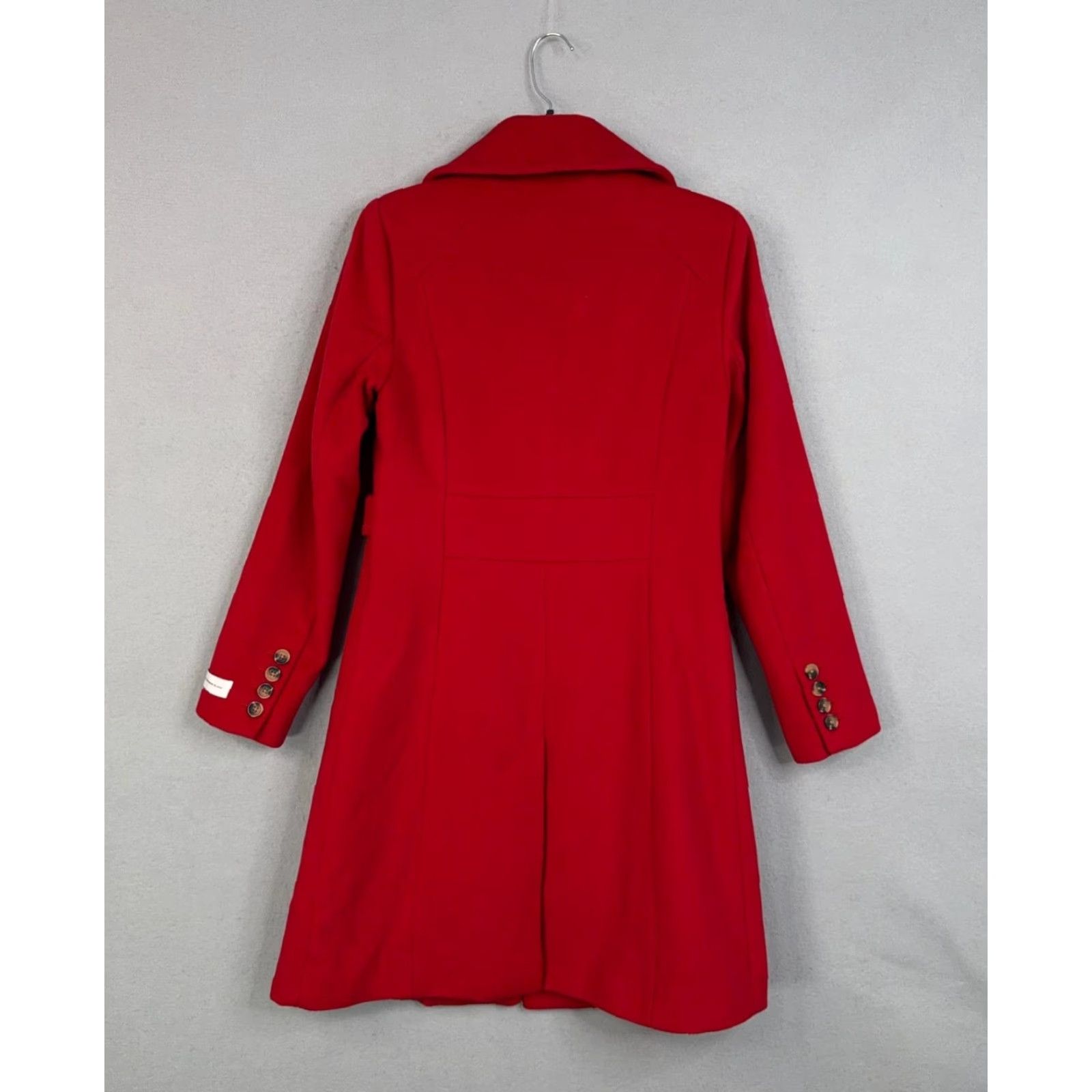Anne Klein Anne Klein Coat Womens 4 Red Wool Cashmere Blend Single Breasted Classic Dressy Coat Size S / US 4 / IT 40 - 7 Thumbnail