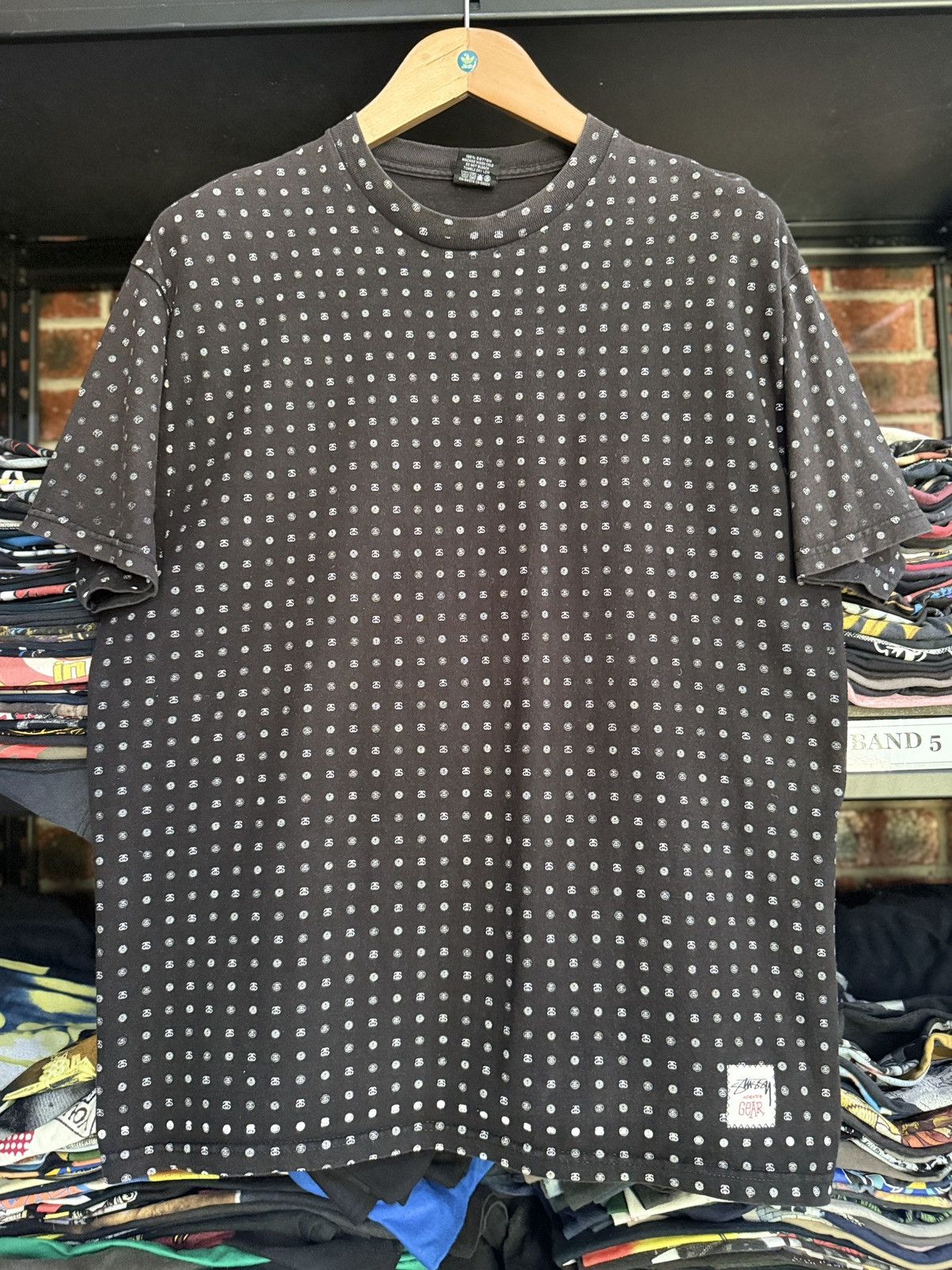 Stussy × Vintage Vintage Stussy Authentic Gear Monogram Aop Faded Tee Size US L / EU 52-54 / 3 - 1 Thumbnail