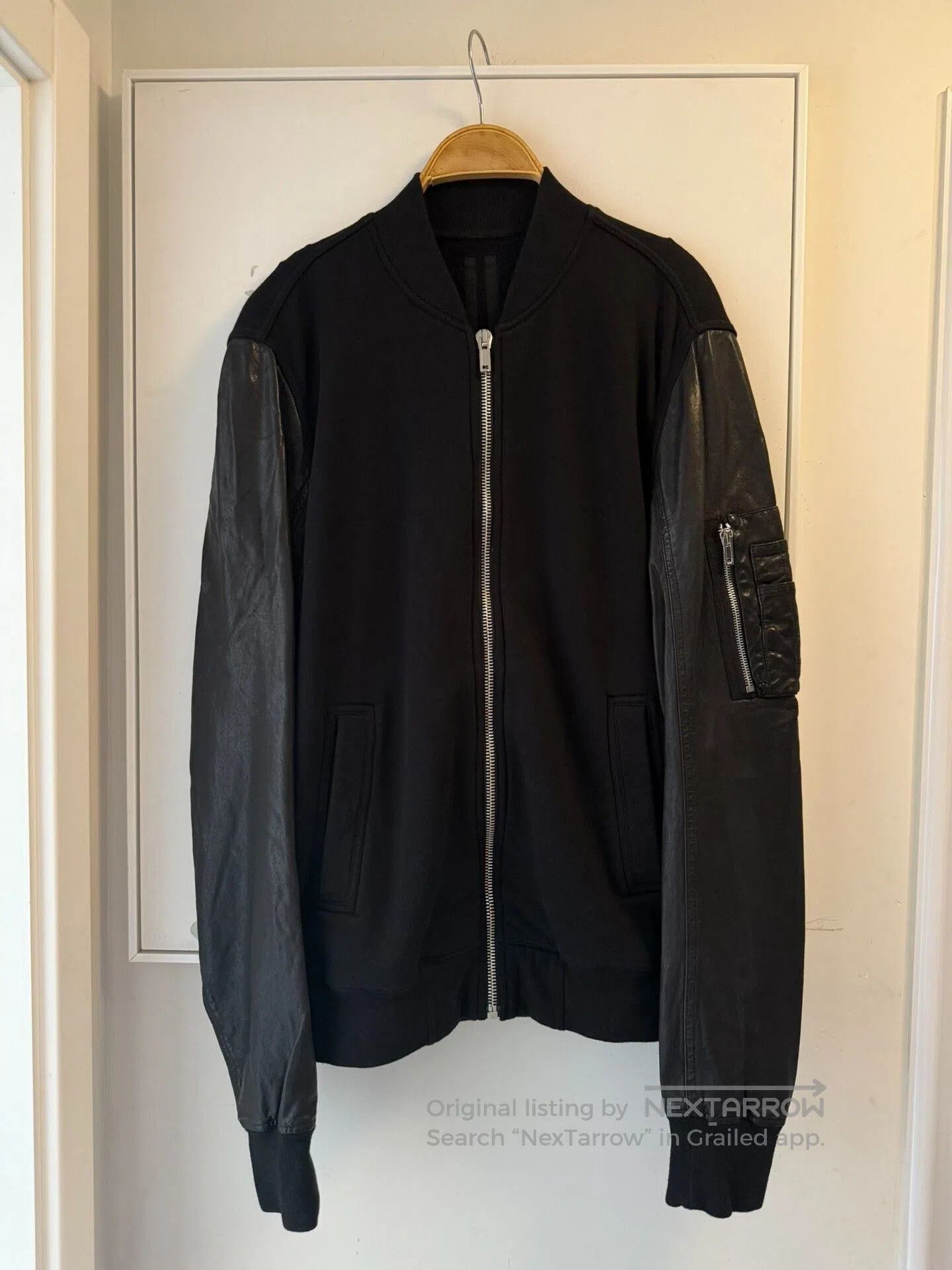 Rick Owens Rick Owens Men's Jacket with Leather Sleeves. Size US S / EU 44-46 / 1 - 3 Thumbnail