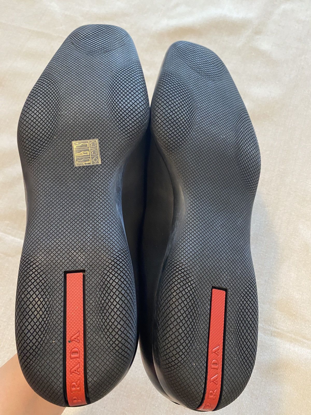 Prada Prada Linea Rossa Black Leather Rubber Sole Loafers Size 11 Size US 11 / EU 44 - 9 Thumbnail