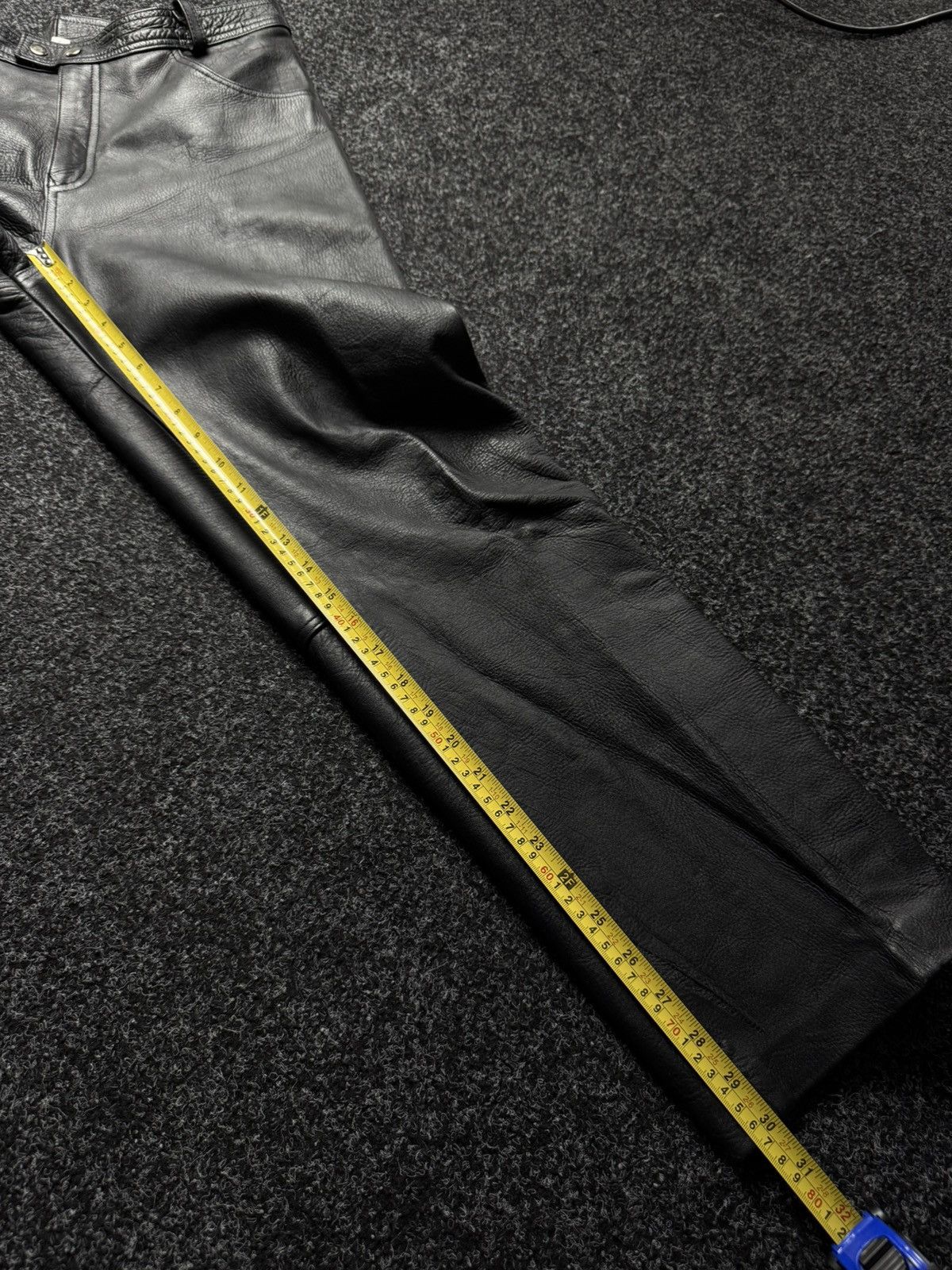 Leather Y2K Vintage Leather Pants Opium Style Alt Biker USA Rare Size US 35 - 20 Thumbnail