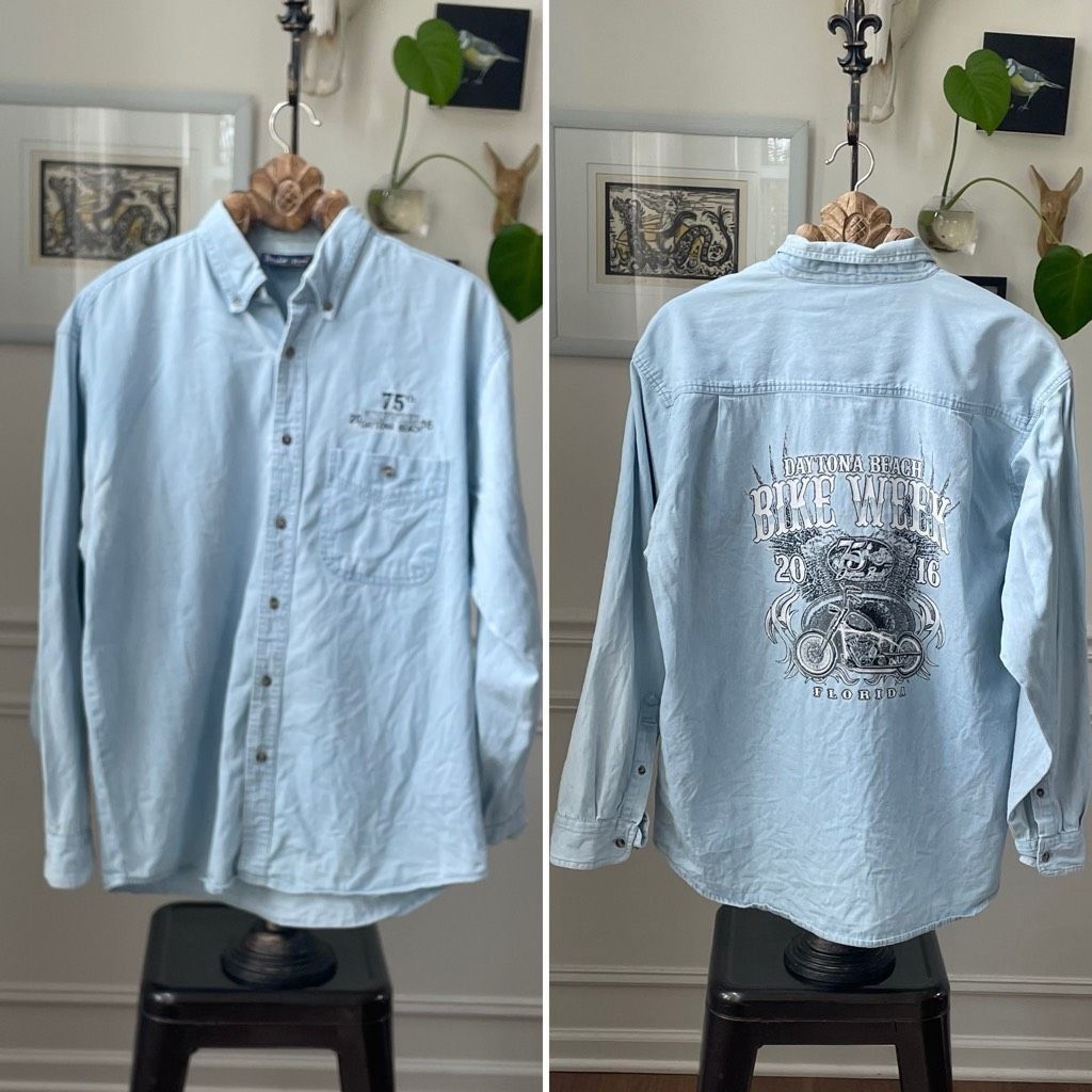 Other 2016 Daytona Bike Week Chambray Button Down Shirt L Size US L / EU 52-54 / 3 - 1 Thumbnail