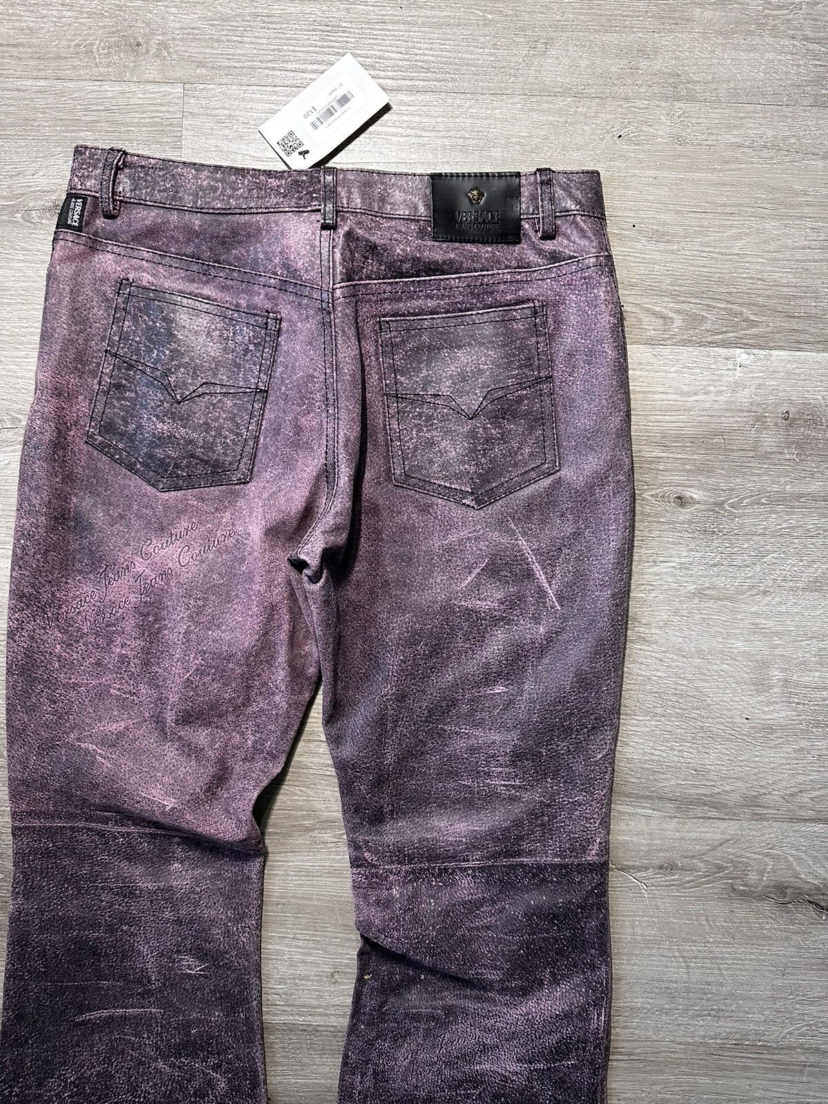 Versace × Versace Jeans Couture × Vintage Vintage Versace Leather Bootcut Pants Size US 30 / EU 46 - 6 Thumbnail