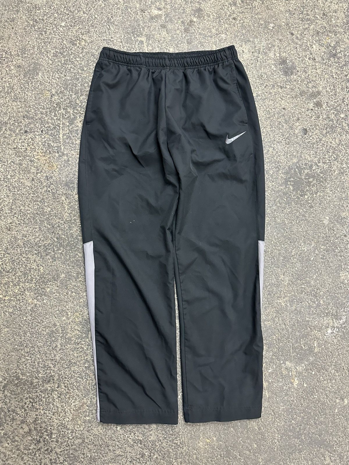 Nike vintage y2k drill logo swoosh grey track pants | eBay