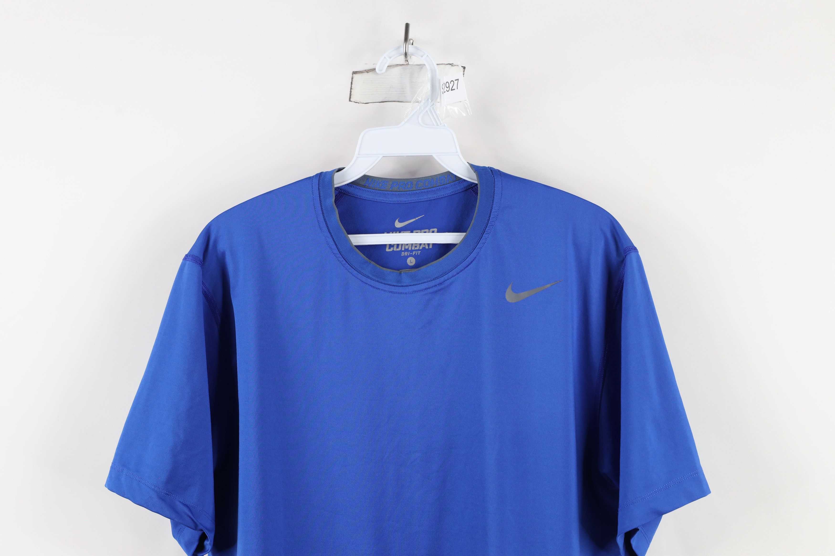 Nike × Vintage Nike Pro Combat Compression Gym Training T-Shirt Royal Blue Size US L / EU 52-54 / 3 - 2 Thumbnail