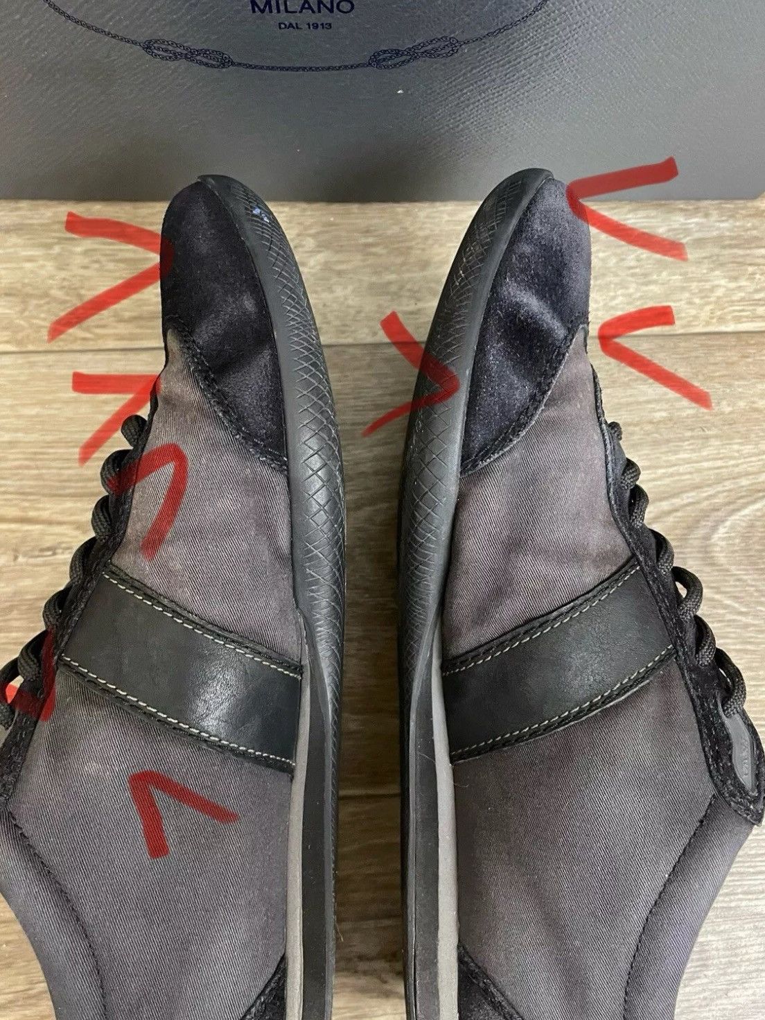 Prada Prada sneakers size 9,5 black/ gray Size US 9.5 / EU 42-43 - 18 Thumbnail
