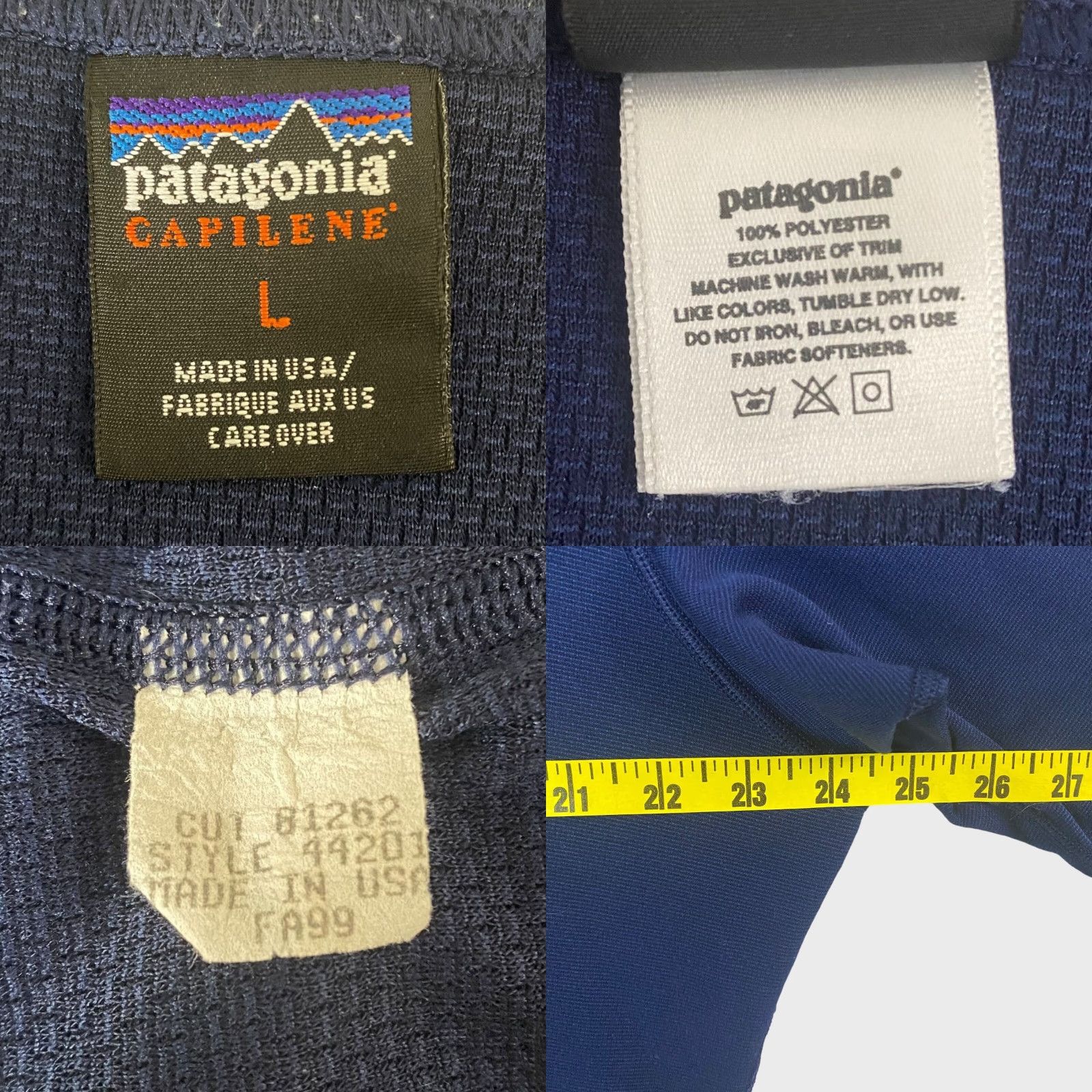 Patagonia VINTAGE Patagonia Capilene Pullover Shirt Crewneck Mens Large Blue Long Sleeve Size US L / EU 52-54 / 3 - 8 Thumbnail