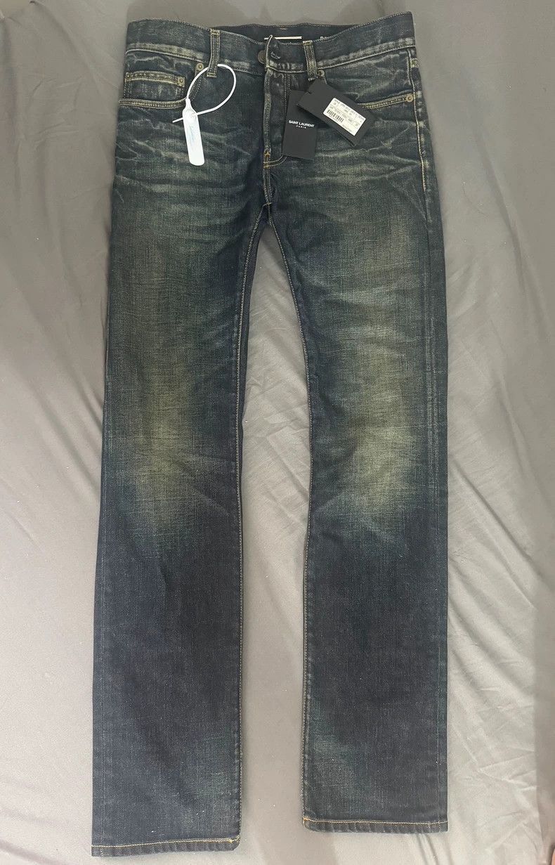 Saint Laurent Paris YSL SLP Vintage Washed Denim Jeans Size US 29 - 1 Thumbnail