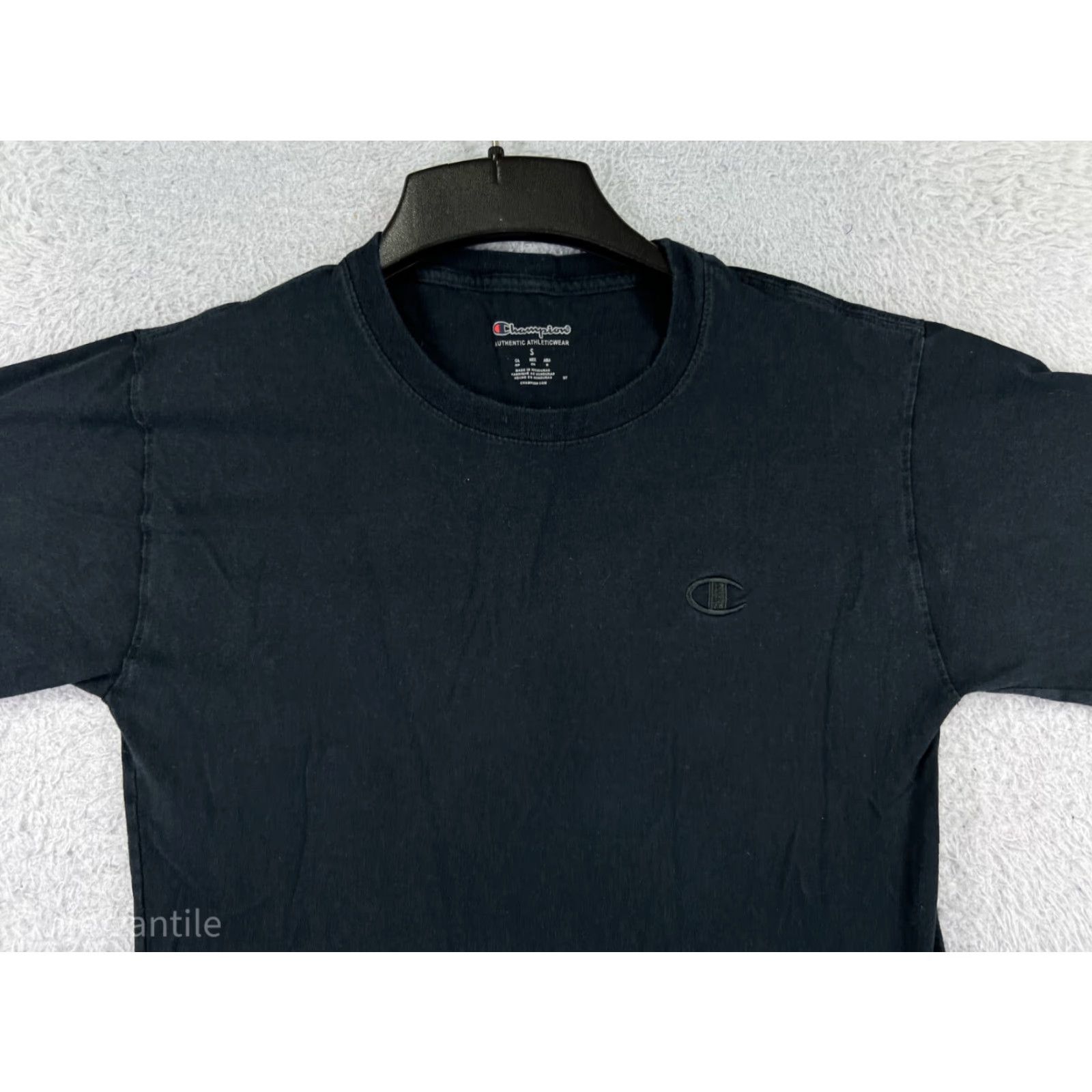 Champion Champion Shirt Mens Small Black Embroidered Logo Short Sleeve Crew Neck Cotton Size US S / EU 44-46 / 1 - 6 Thumbnail