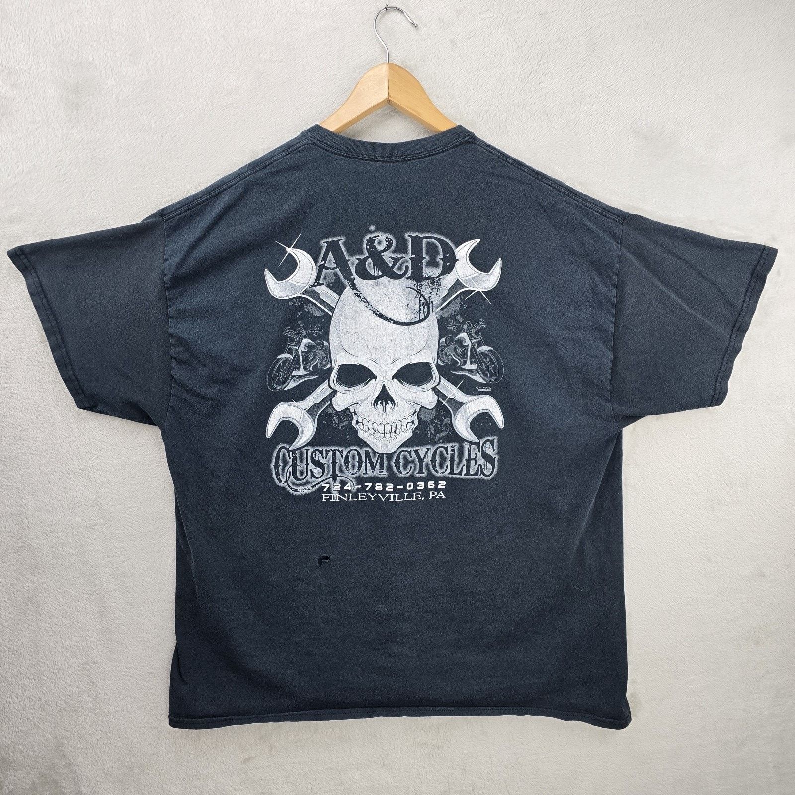 Gildan A&D Custom Cycles Shirt XXL Grunge Biker Harley Davidson Size US XXL / EU 58 / 5 - 5 Thumbnail