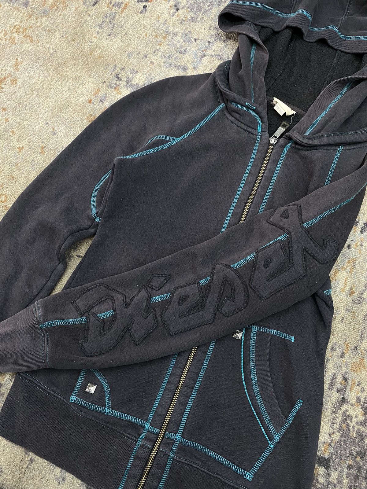 Diesel × Vintage Diesel stitch blue hoodie ifsixwasnine style Size US S / EU 44-46 / 1 - 3 Thumbnail