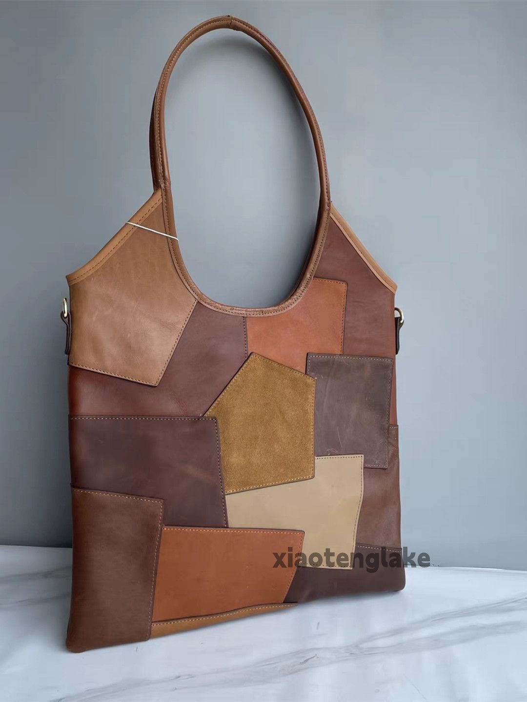 Designer Unisex outdoor utility punk yuppie leather patchwork bag Size ONE SIZE - 4 Thumbnail