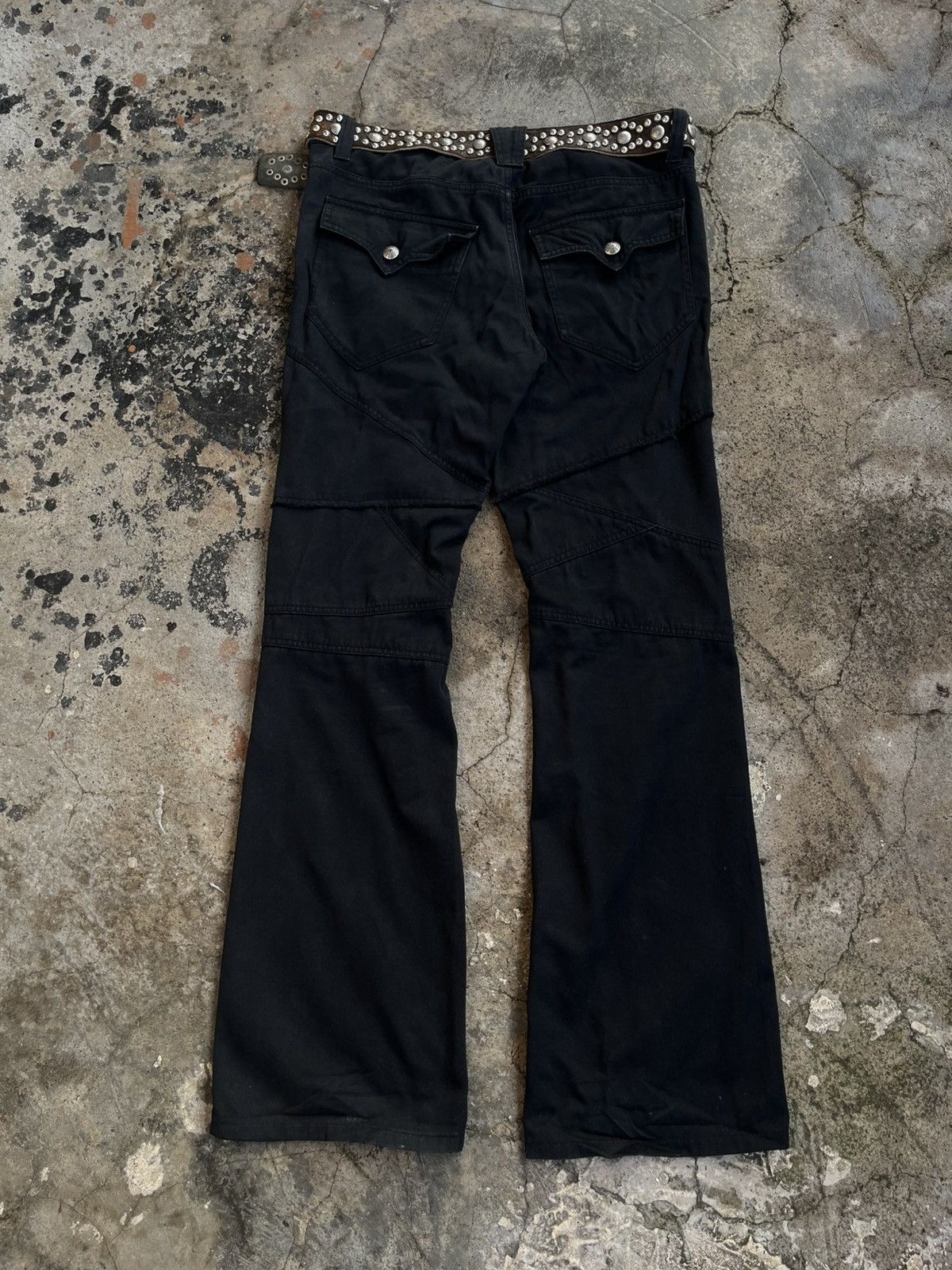 Isamu Katayama Backlash 2000s JAPANESE PATTERN BREAK FLARE BOOTCUT PANTS VKEI GOTHIC Size US 30 / EU 46 - 2 Thumbnail