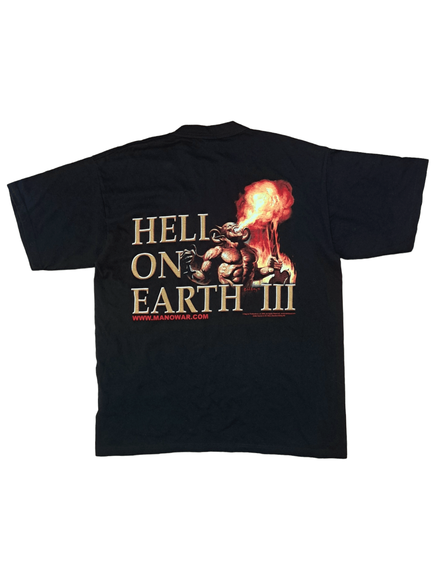 Gildan Vintage Retro Manowar at front and back 2003 Hell on Earth Size US XL / EU 56 / 4 - 2 Thumbnail