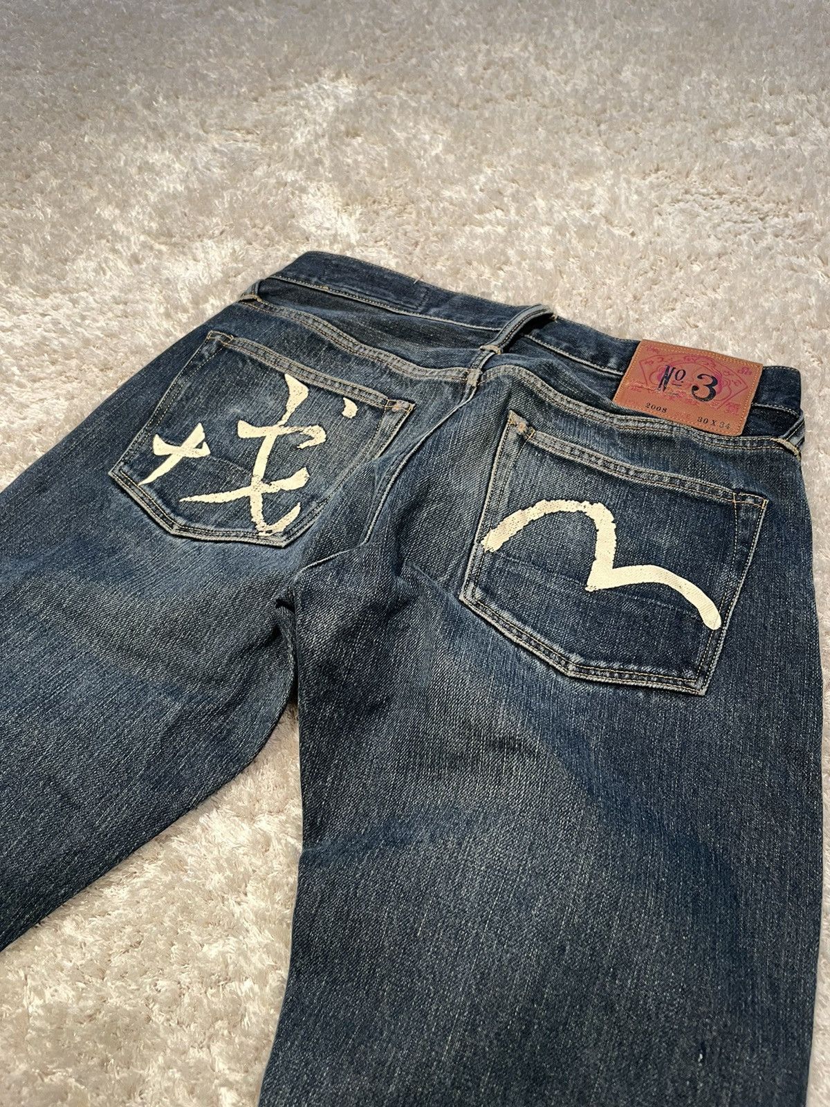 Image of Evisu Vintage Jeans 30X34 in Dark Denim, Men's