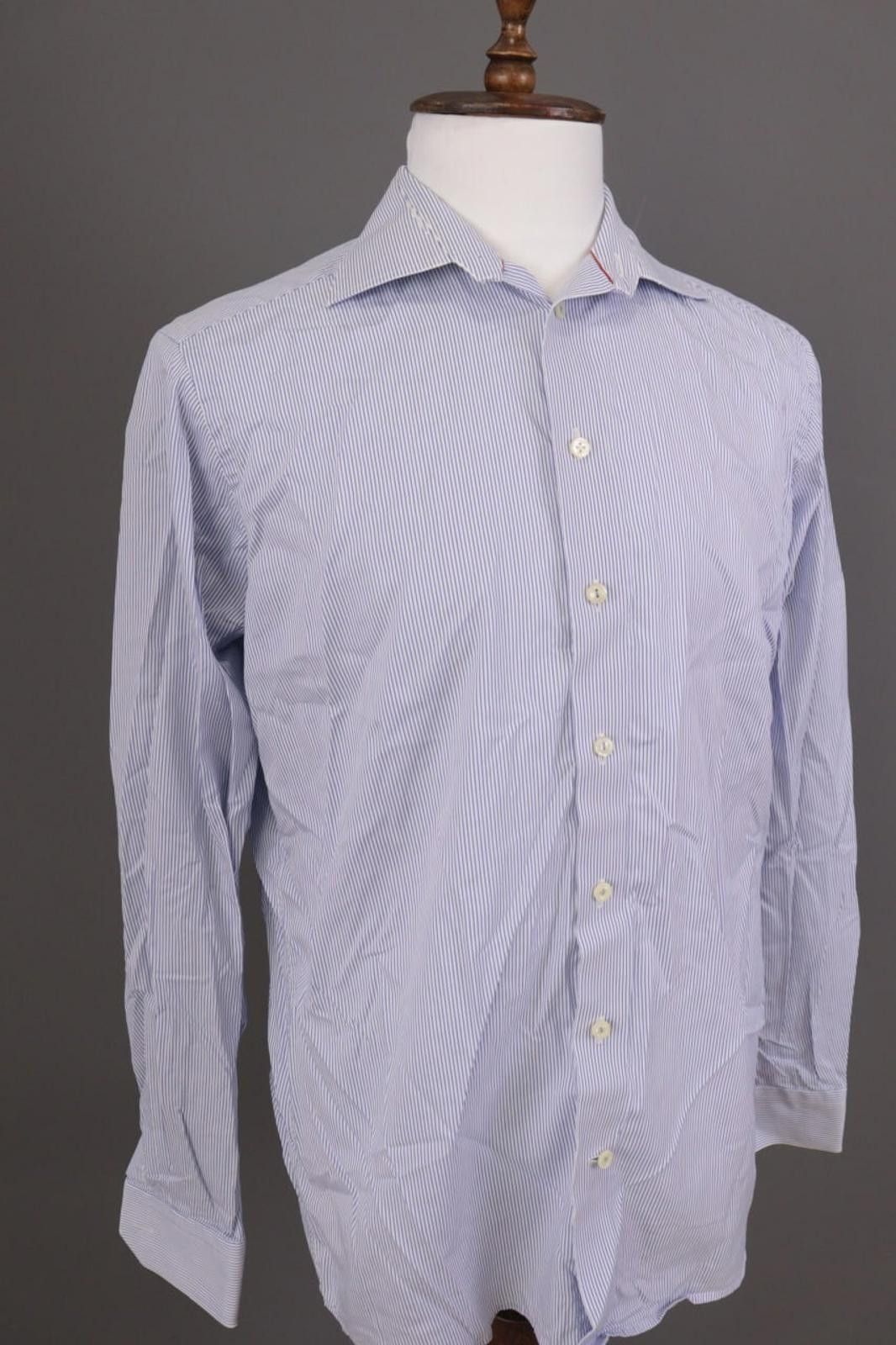 Eton Eton Contemporary Fit Blue Pinstripe Shirt Size 42 / 16 Size US M / EU 48-50 / 2 - 5 Thumbnail
