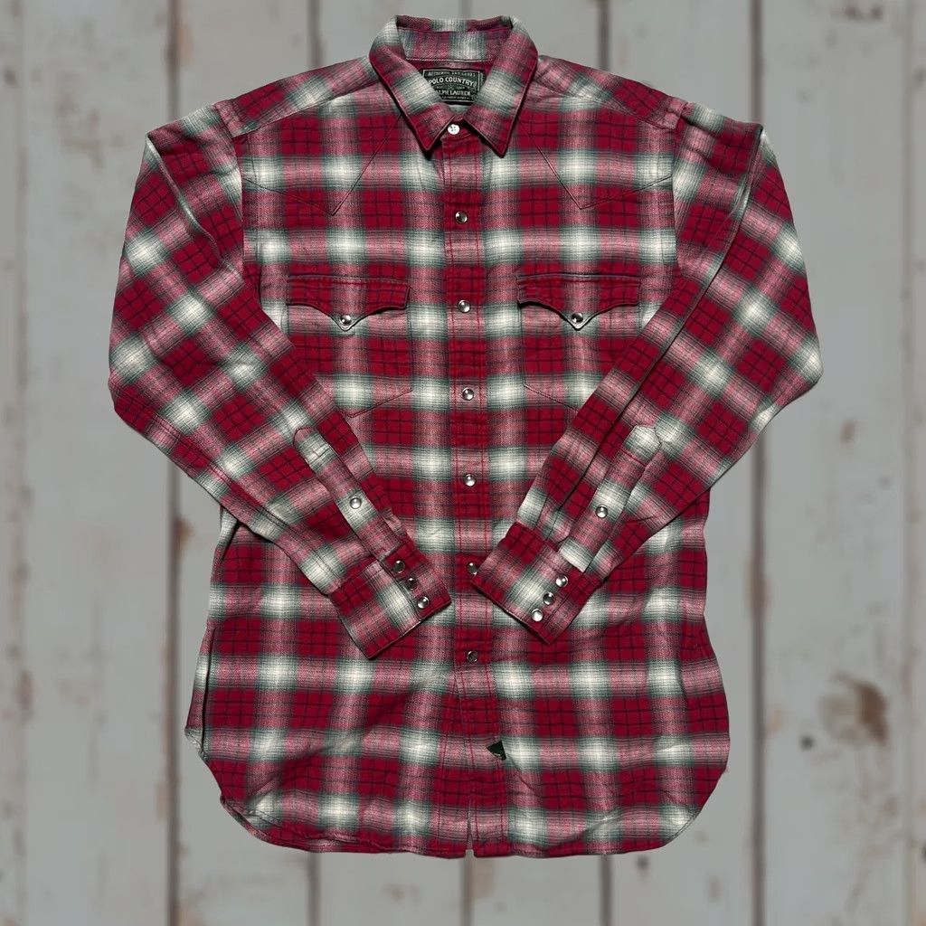 Vintage Vintage Polo Country Ralph Lauren Western Snap Button Plaid Shirt S Size US S / EU 44-46 / 1 - 1 Thumbnail