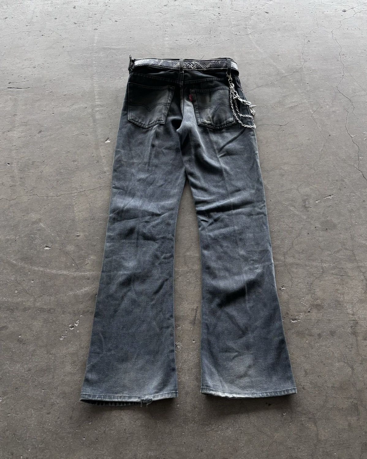 14th Addiction × Japanese Brand × KMRii 2000s Rieker Faded Black Bootcut Denim Pants Size US 28 / EU 44 - 4 Thumbnail