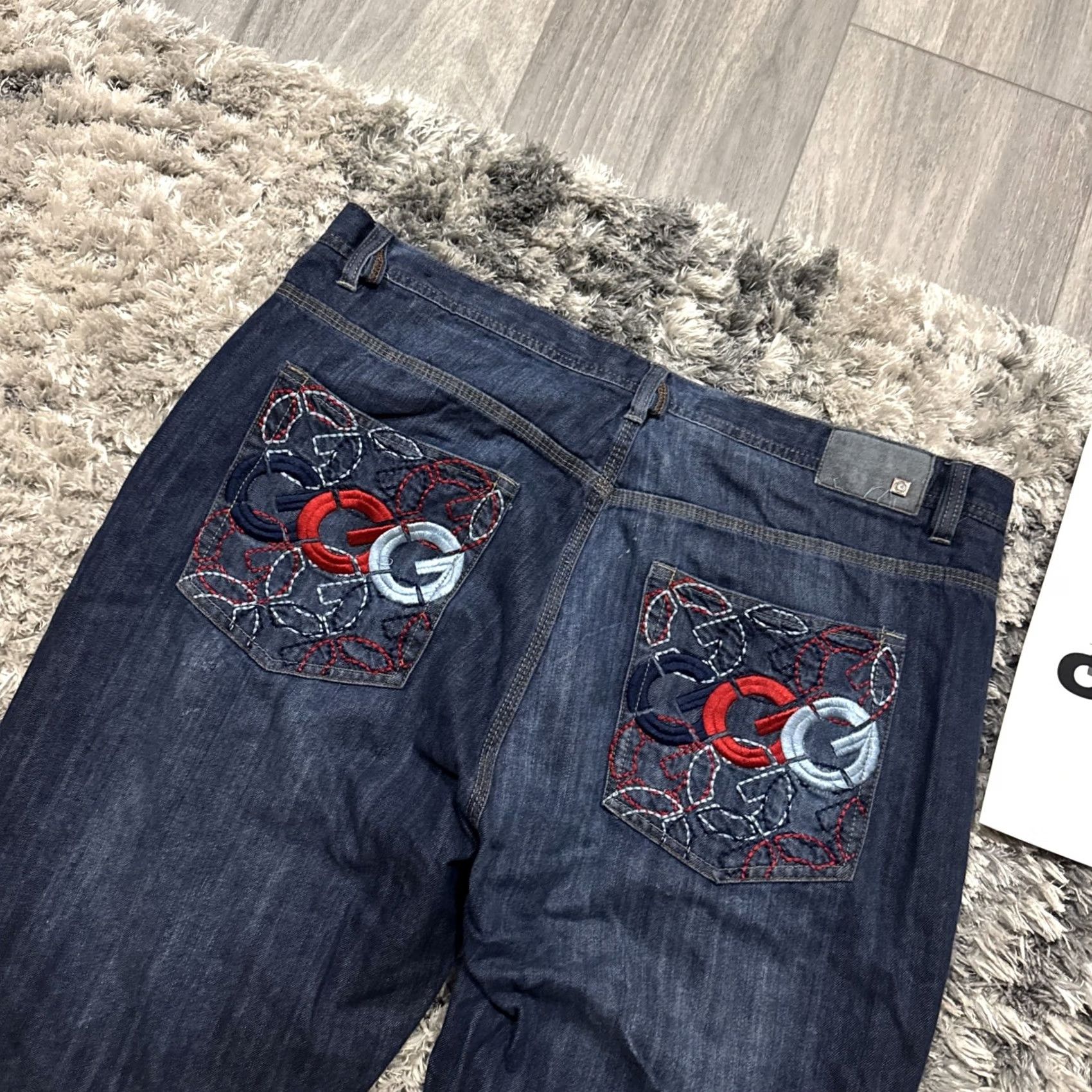Denime Vintage G-Unit Jeans Size 42x32 Men’s Blue Denim Embroidered Y2K 90’s RARE HTF Size US 42 / EU 58 - 2 Thumbnail
