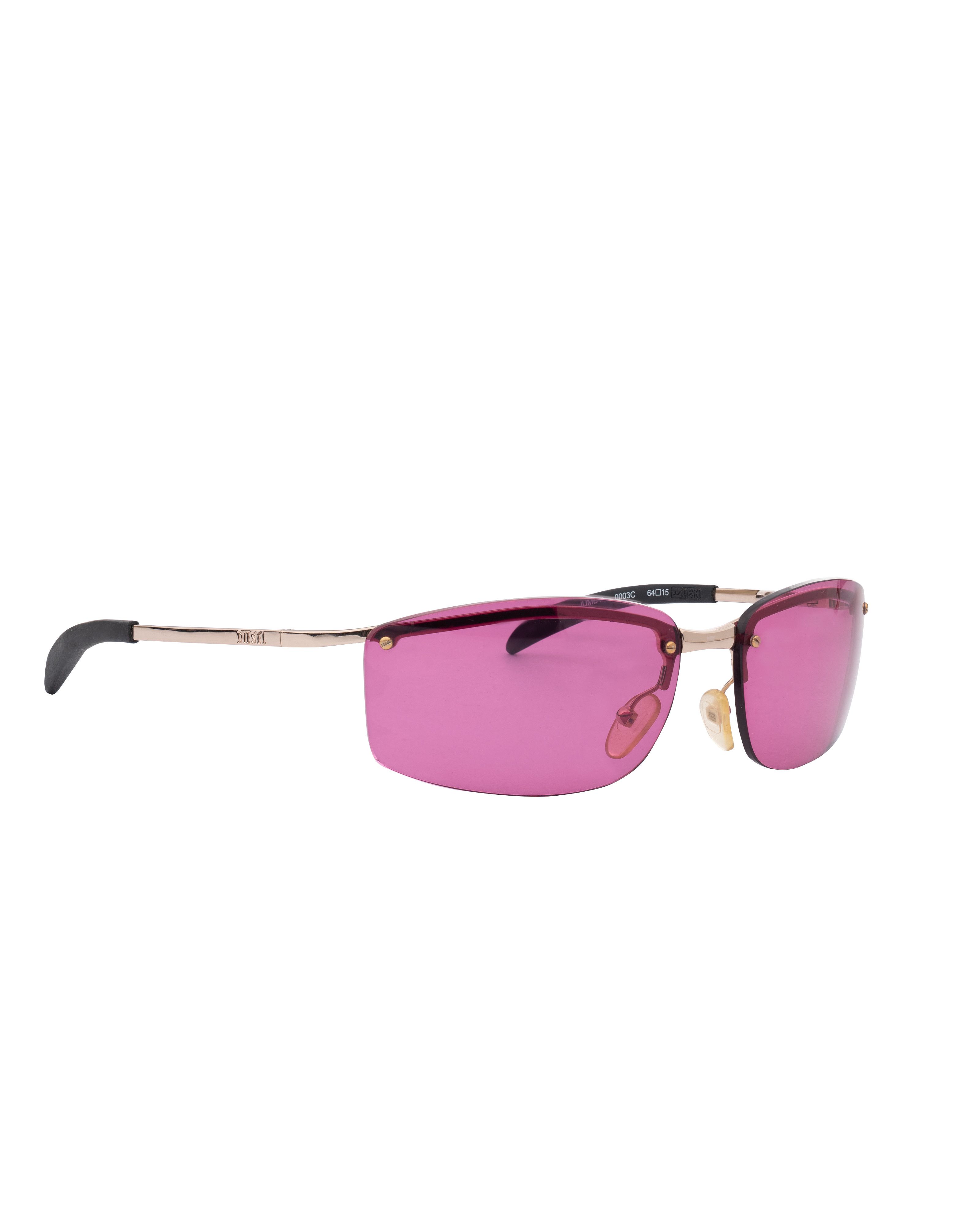 Diesel Diesel '90s Pink & Gold Rimless Sunglasses Size ONE SIZE - 3 Thumbnail