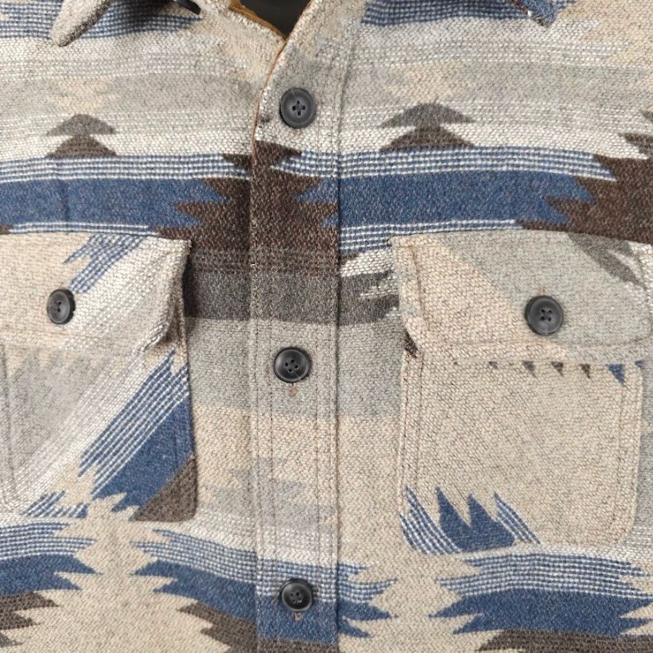 Vintage JACHS New York Wool Aztec Jacket Mens M Beige Sherpa Lined Shacket Size US M / EU 48-50 / 2 - 3 Thumbnail