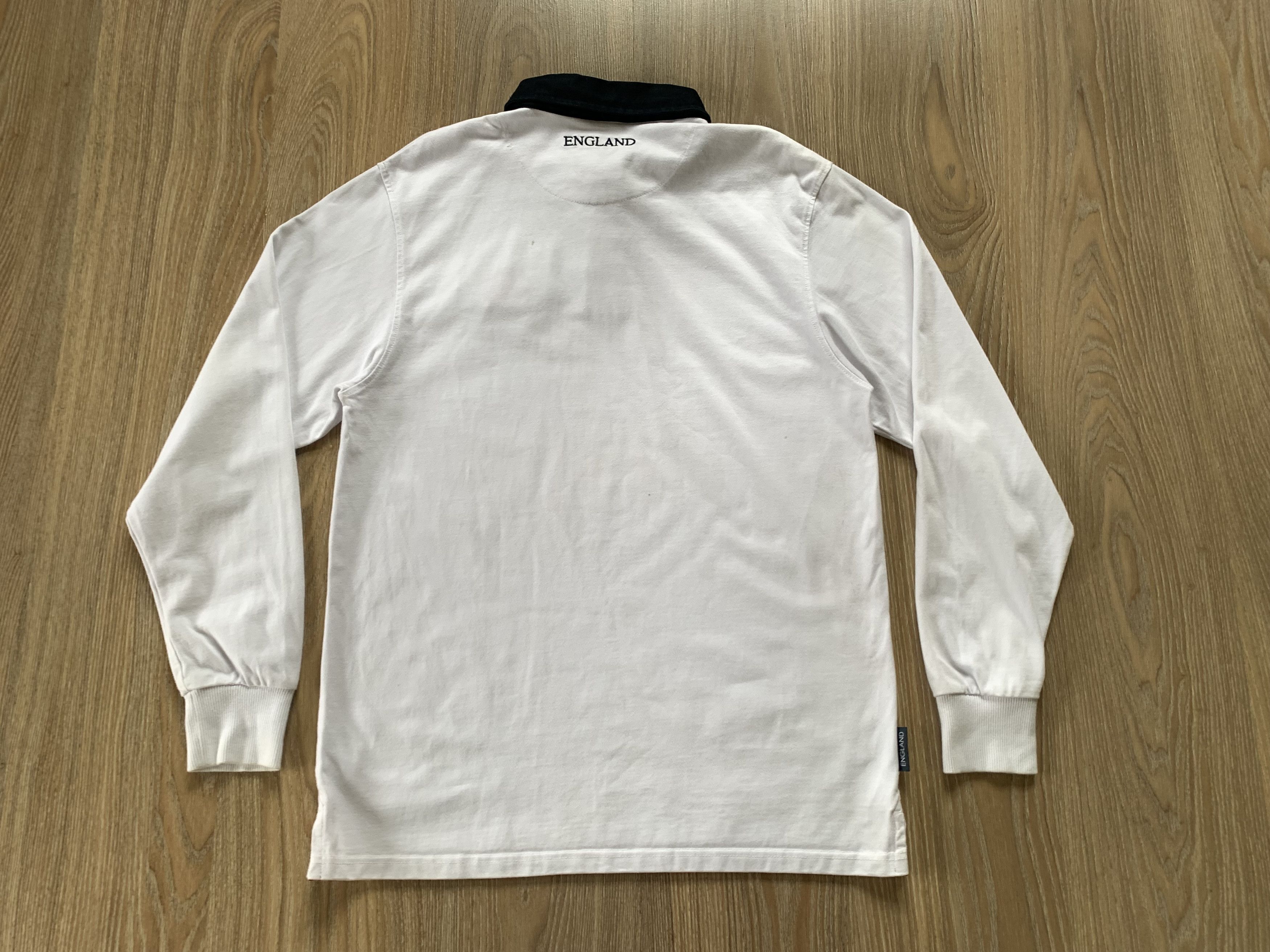 Vintage England WRU White Cotton Longsleeve Polo T Shirt Size US L / EU 52-54 / 3 - 3 Thumbnail