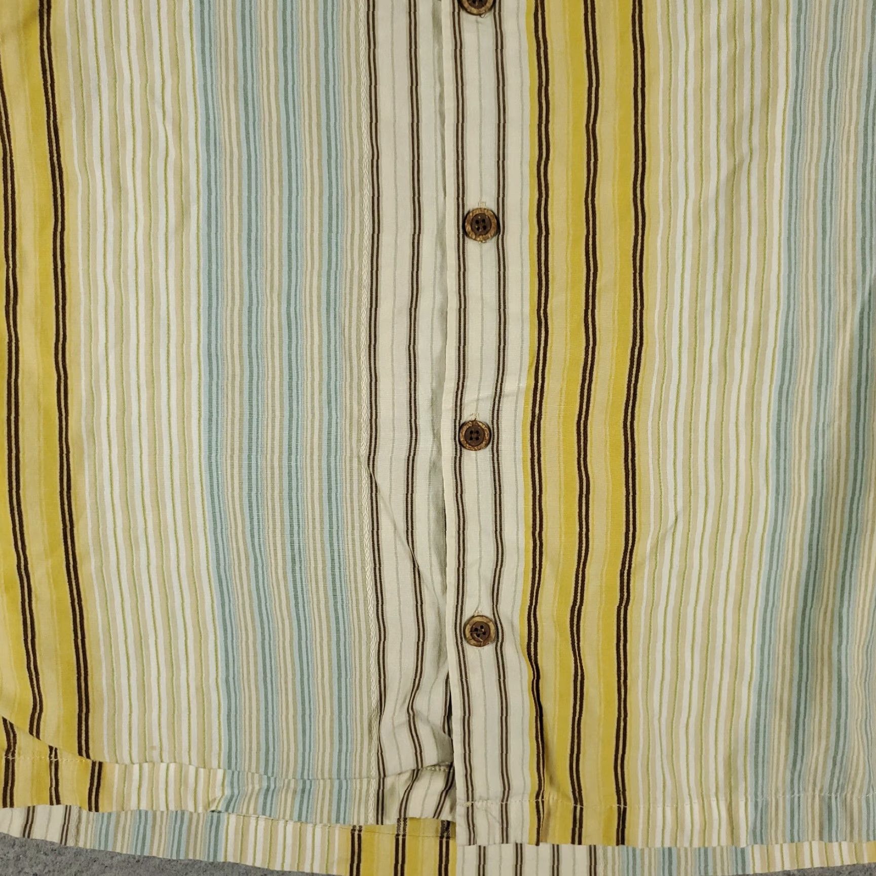 Tommy Bahama Tommy Bahama Shirt Mens XL Beige Striped Lyocell Hawaiian Button Up Short Sleeve Size US XL / EU 56 / 4 - 3 Thumbnail