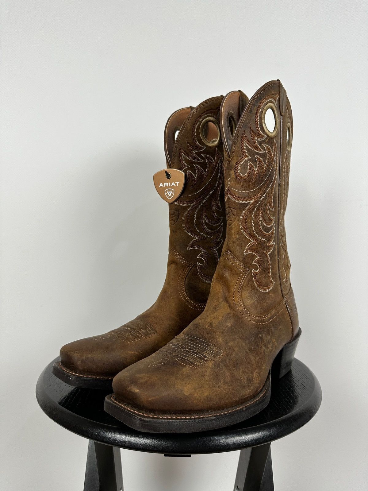 Ariat NEW! Ariat Square Toe Western Brown Leather Boots Size US 9 / EU 42 - 7 Thumbnail