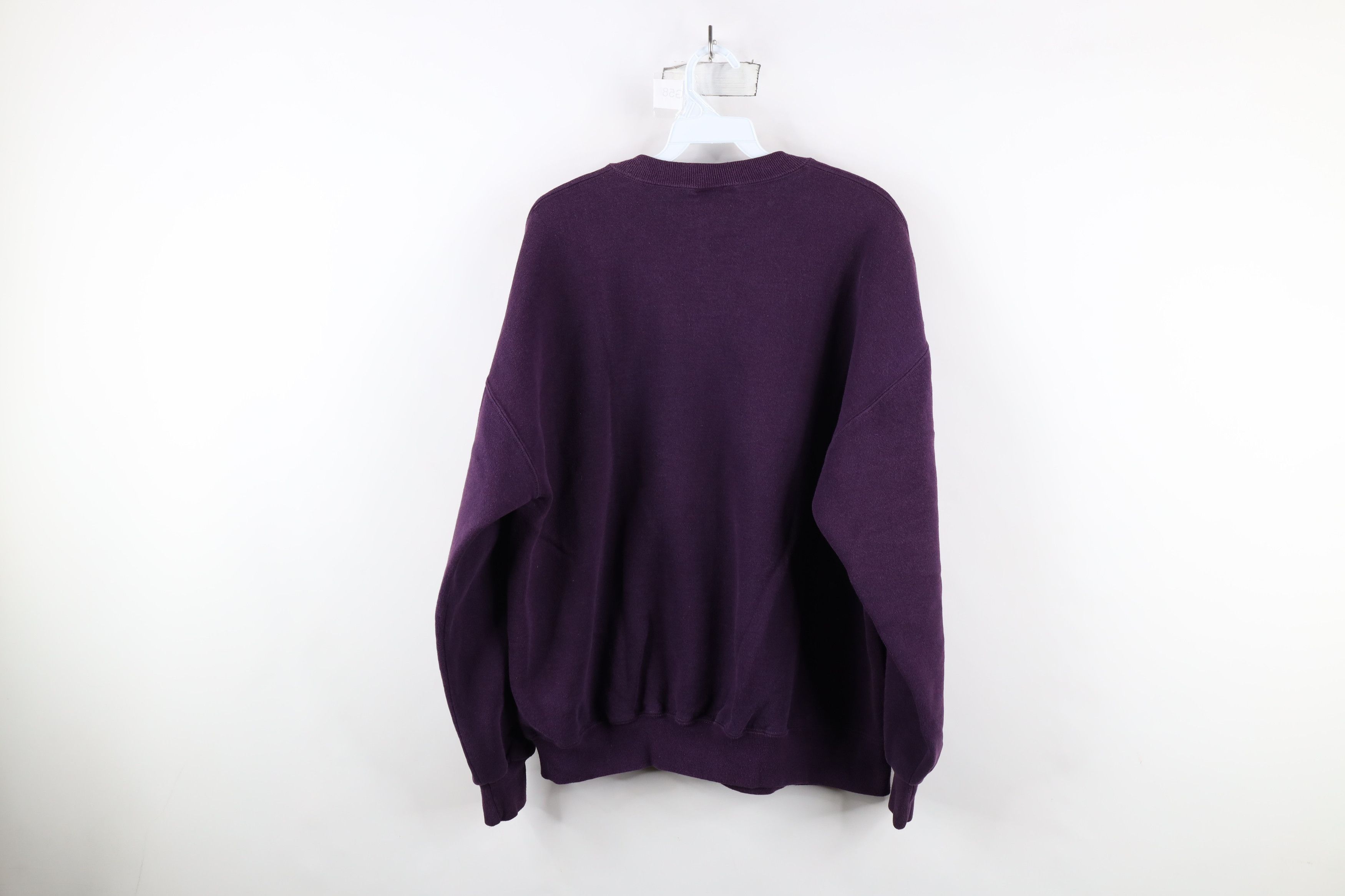 Vintage Vintage 90s Streetwear Heavyweight Sweatshirt Purple USA Size US XL / EU 56 / 4 - 9 Thumbnail