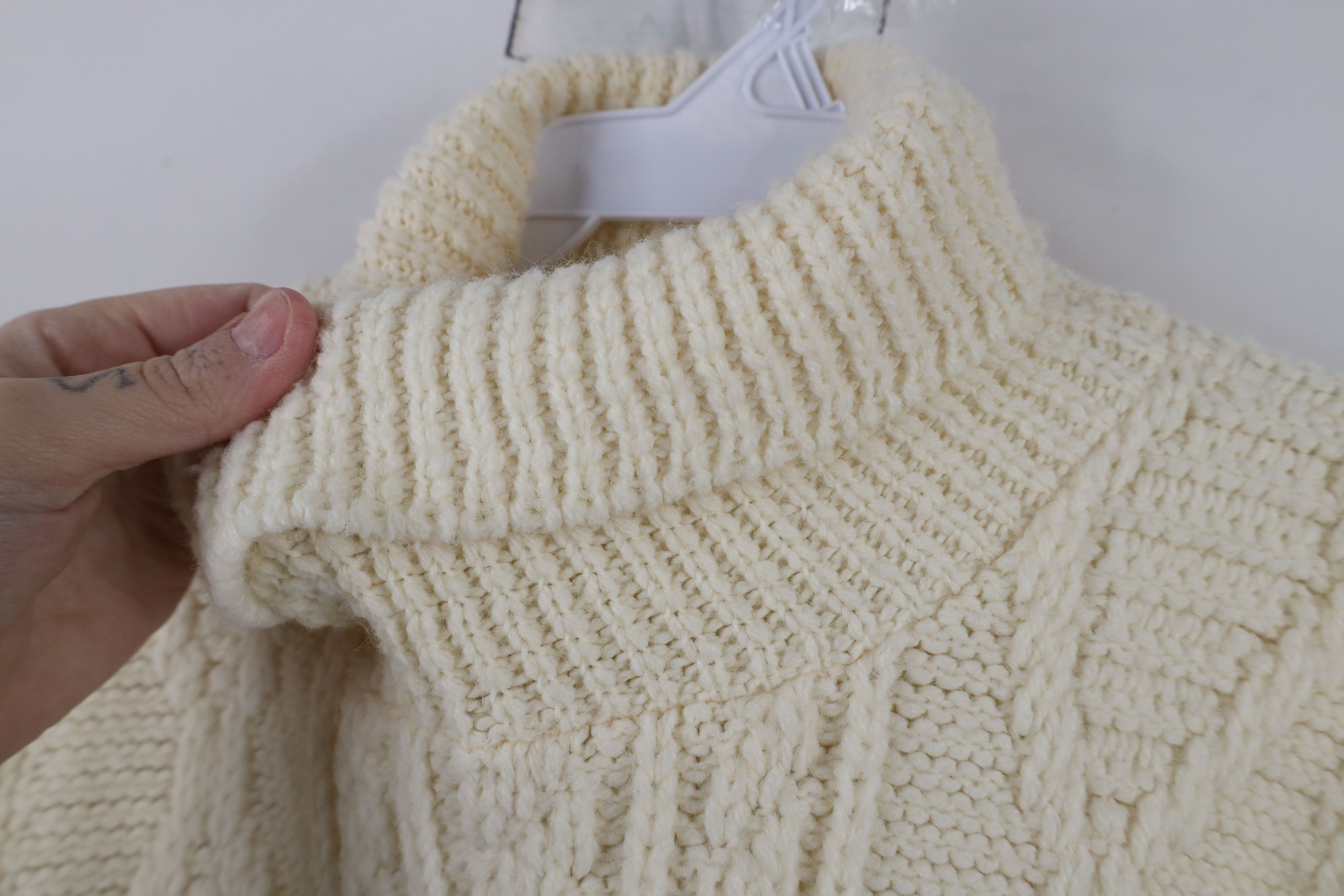 Vintage Vintage 70s Streetwear Knit Fisherman Turtleneck Sweater Size M / US 6-8 / IT 42-44 - 5 Thumbnail