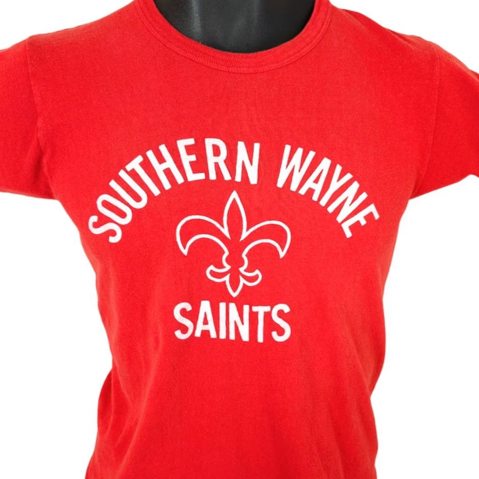 Russell Athletic VINTAGE Southern Wayne Saints T Shirt Mens XS Red 80s High School USA Russell Athletic Mens XS Red 80s High School USA Size US XS / EU 42 / 0 - 2 Thumbnail