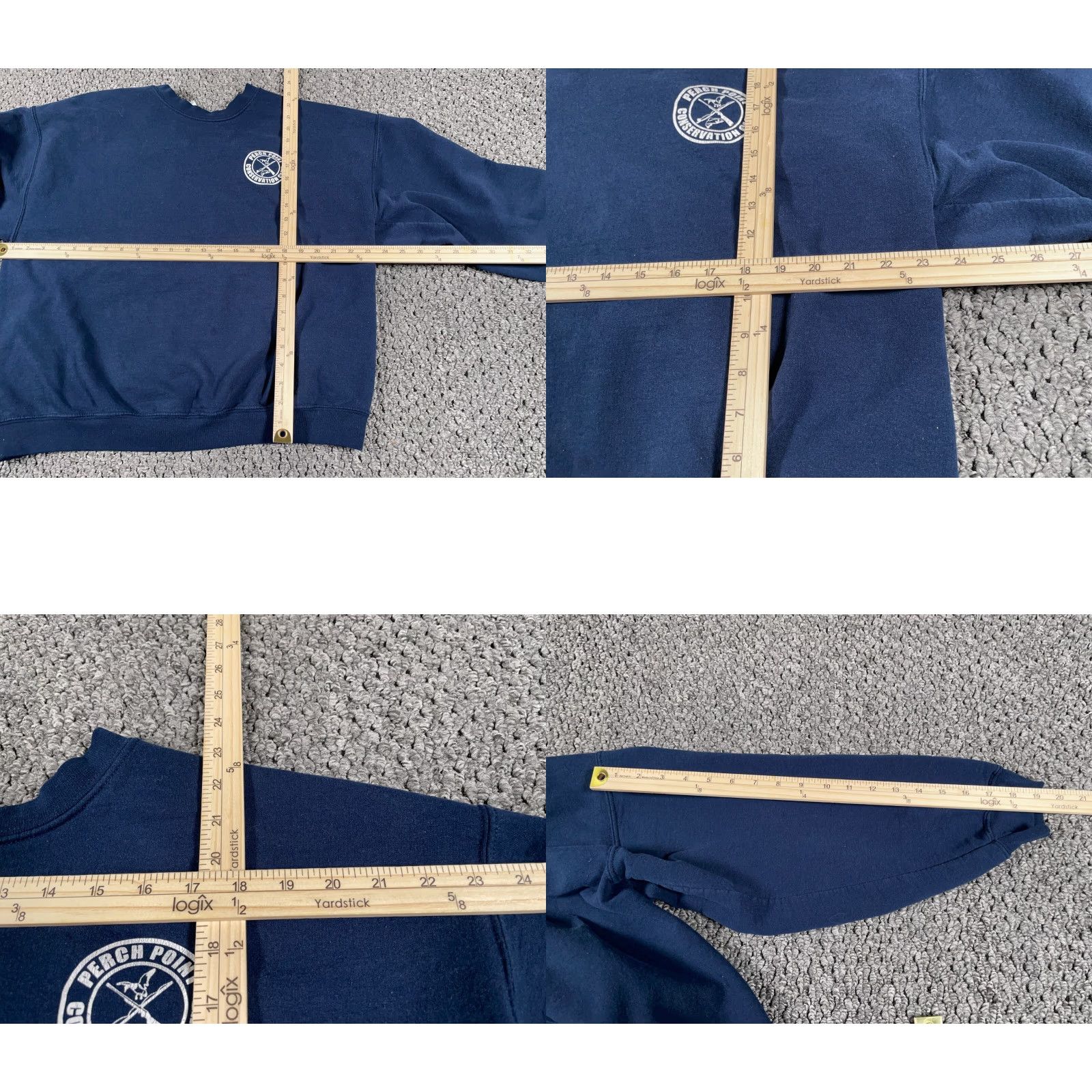 Gildan VINTAGE Retro Michigan Perch Point Conservation Club Sweatshirt Adult XL Dark Blue Boxy Size US XL / EU 56 / 4 - 8 Thumbnail