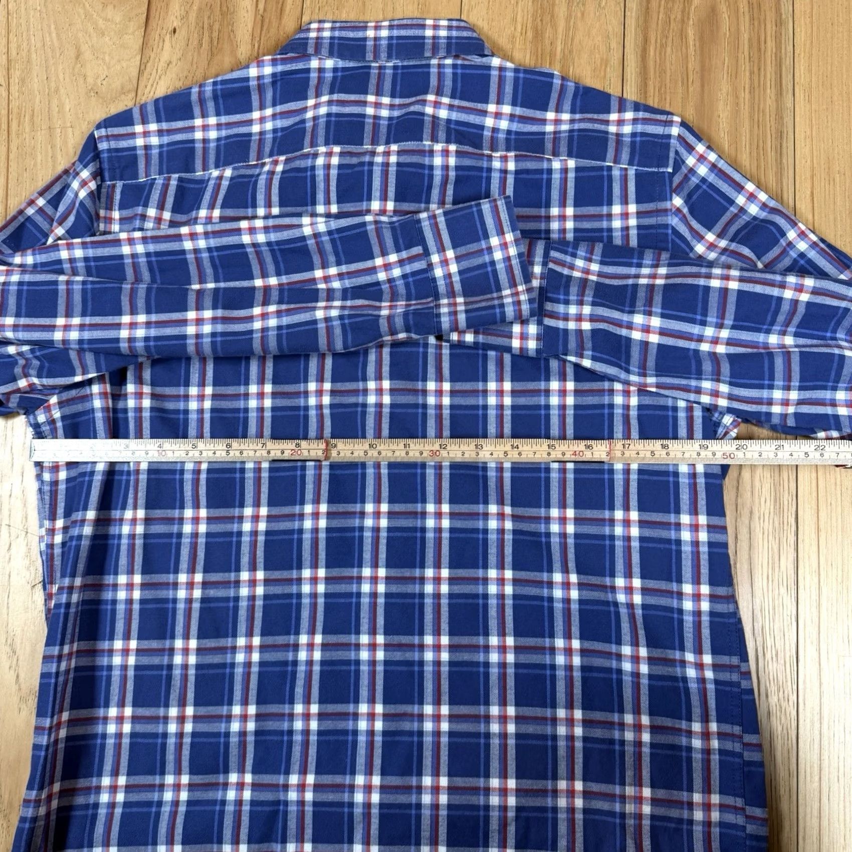 UNTUCKit UNTUCKit Shirt Mens Medium Slim Fit Button-Up Cotton Blue Plaid Long Sleeve Mens M Blue Plaid Slim Fit Button-Up Shirt Size US M / EU 48-50 / 2 - 5 Thumbnail